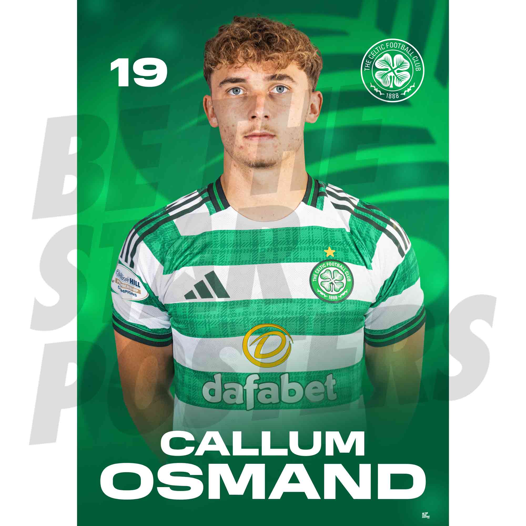 Celtic FC Callum Osmand 25/26 Headshot Poster