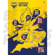 Oxford United FC My Football Tour Map A2 Poster