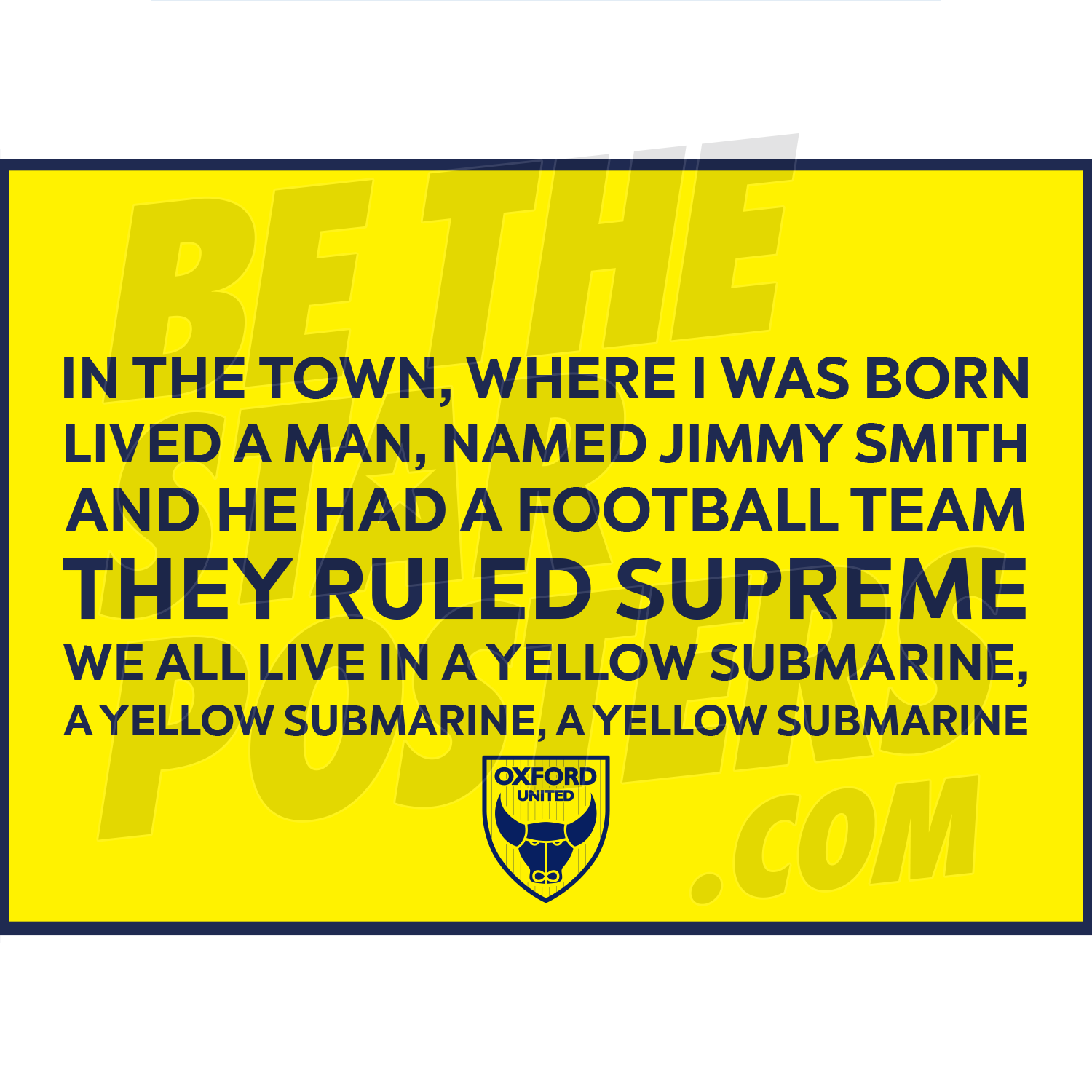 Oxford United FC Chant Poster