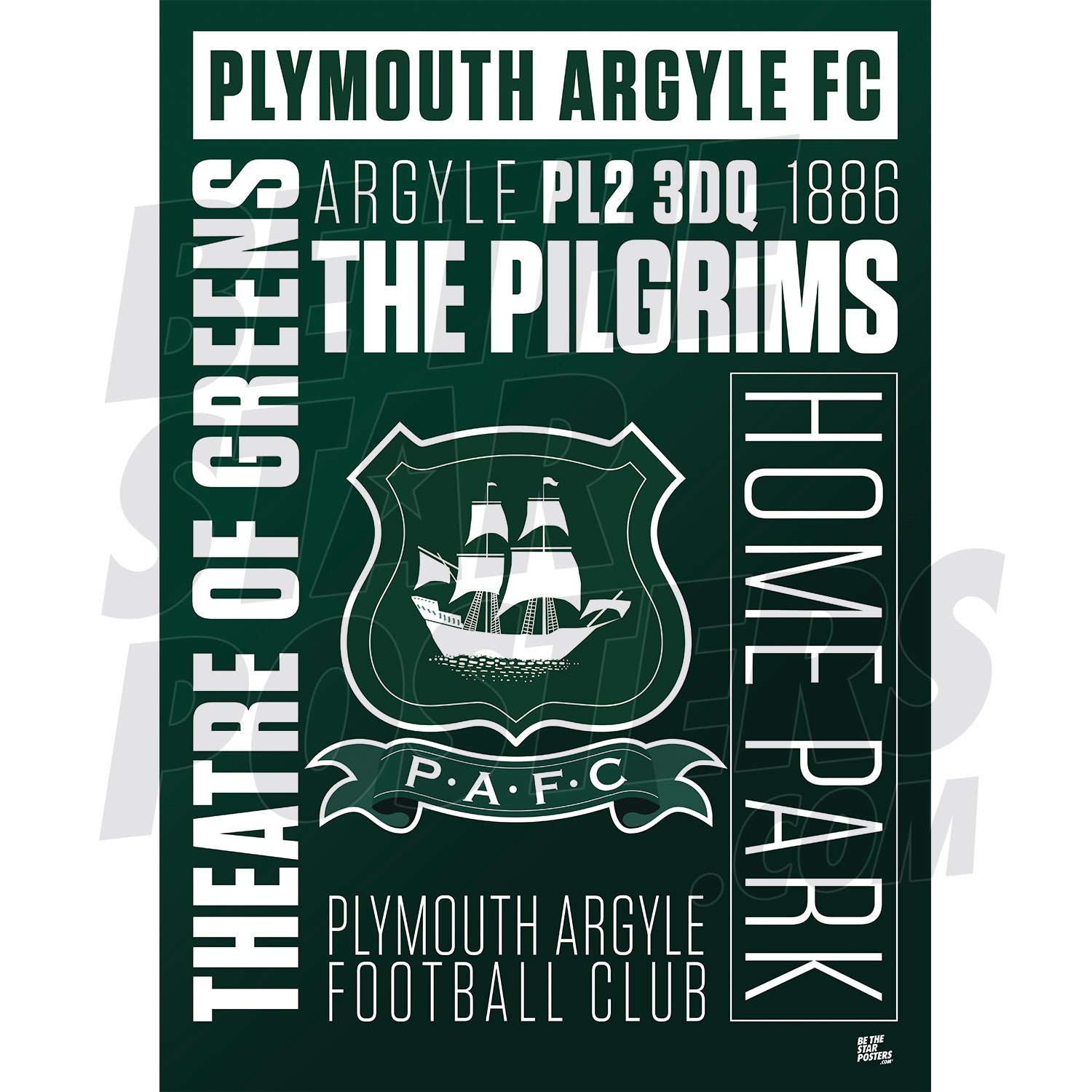 Plymouth Argyle FC Word Poster