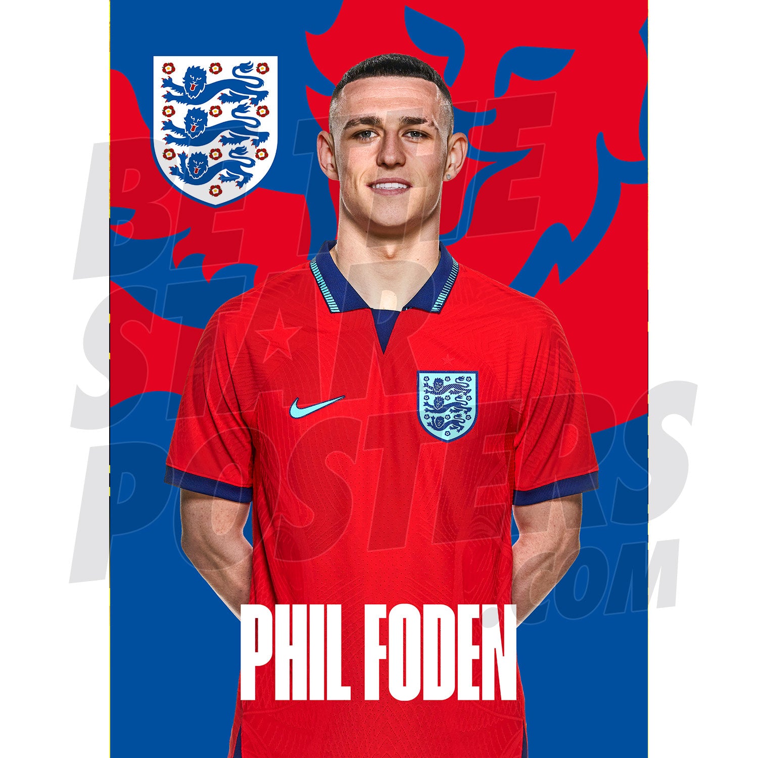 England Foden 22/23 Away Headshot Poster