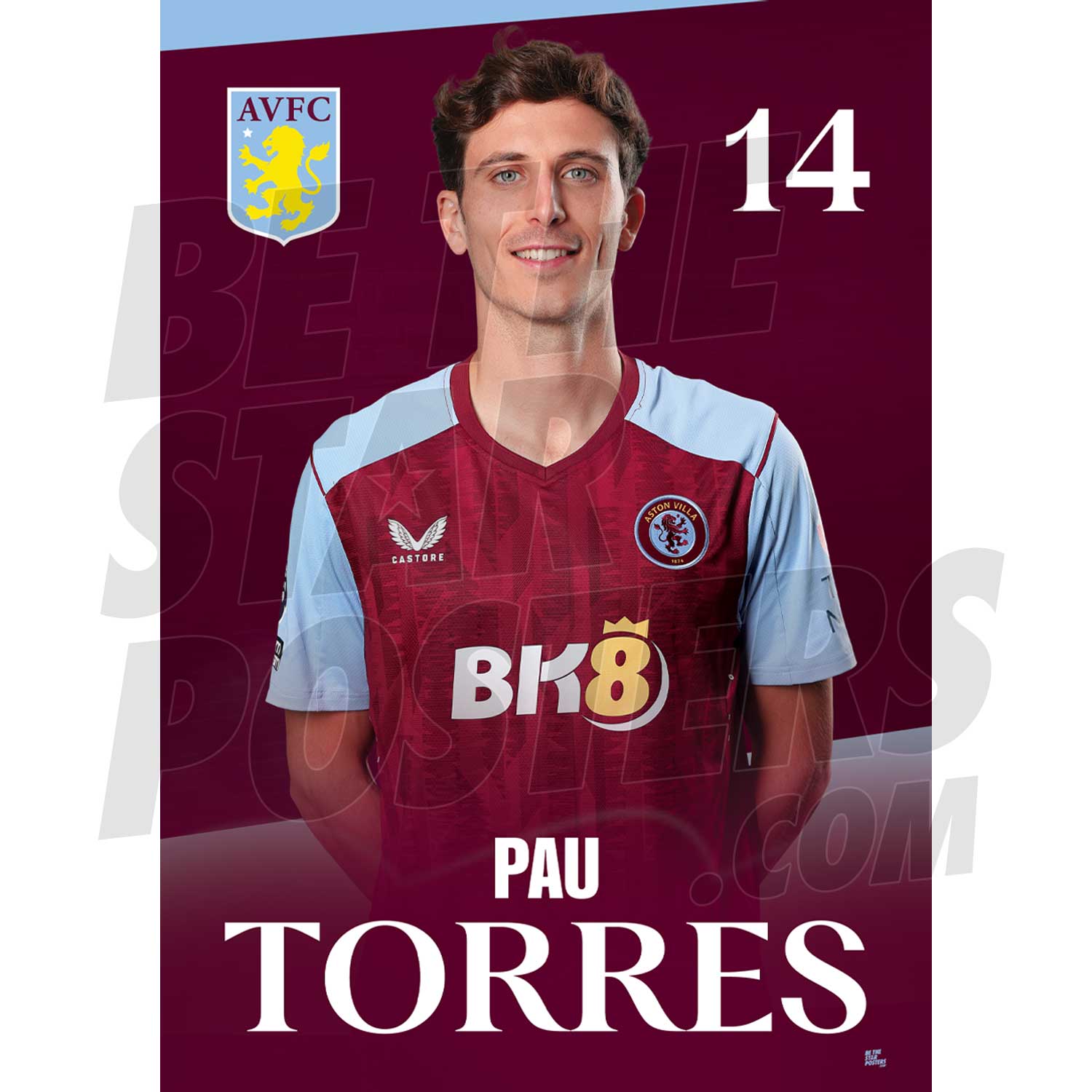 Aston Villa FC Torres 23/24 Headshot Poster