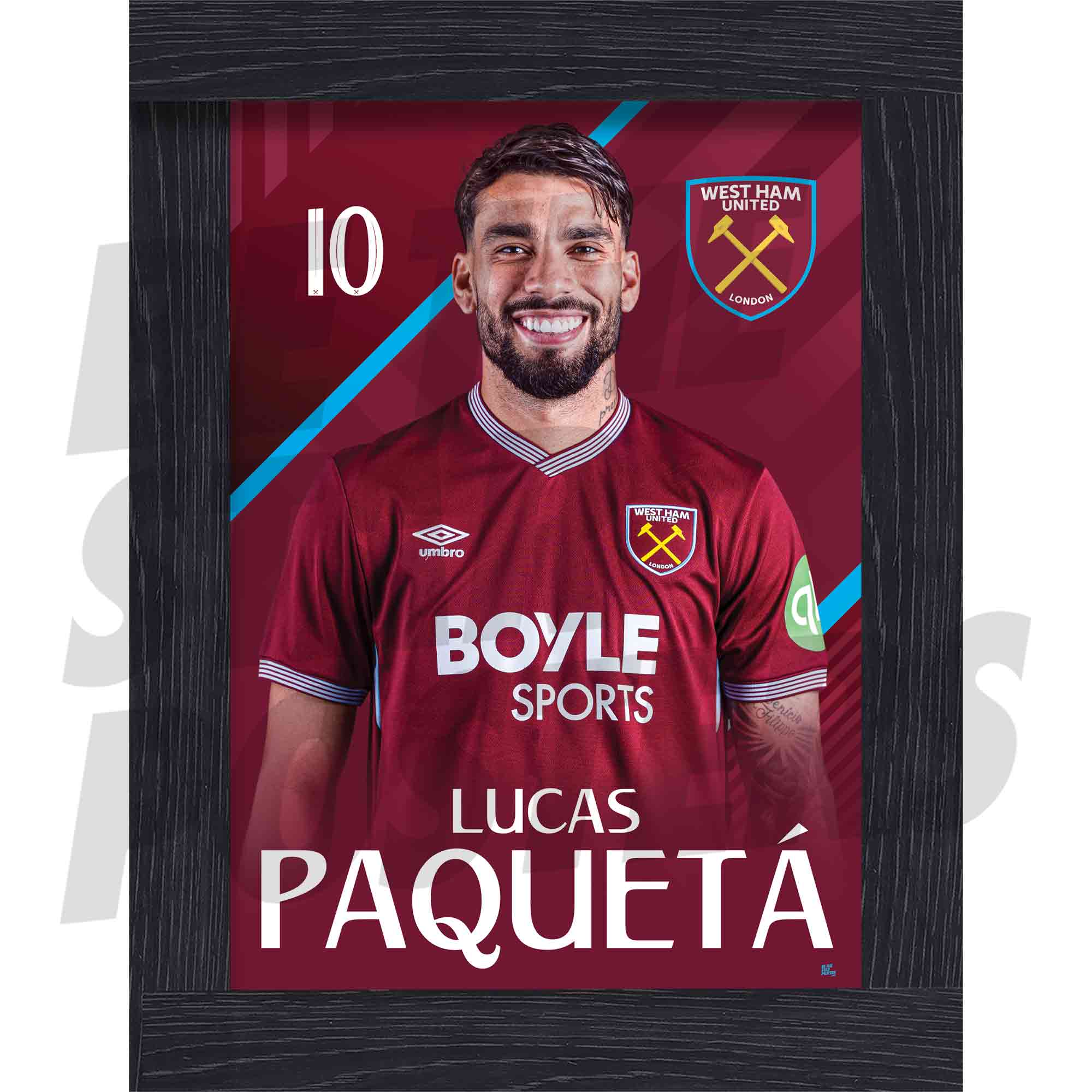 West Ham United FC Paqueta 25/26 Headshot Poster