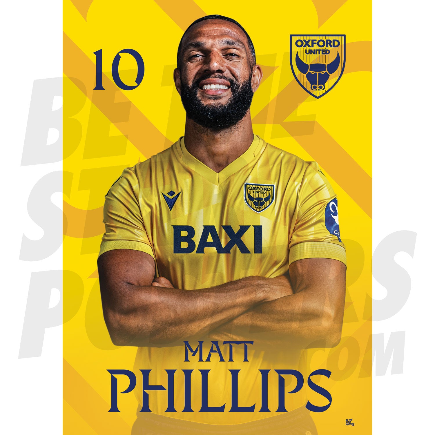 Oxford United FC Phillips 24/25 Headshot Poster