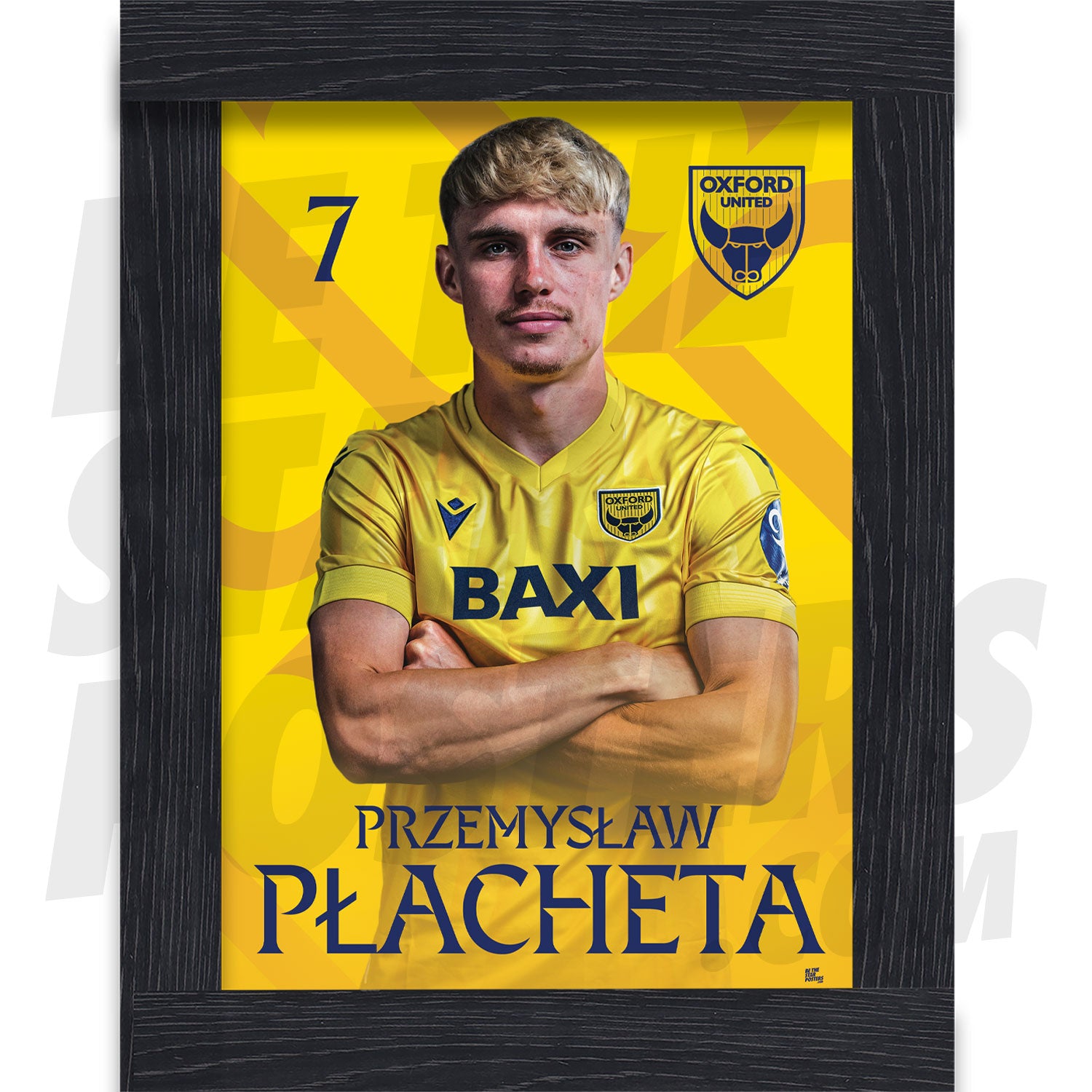 Oxford United FC Placheta 24/25 Headshot Poster