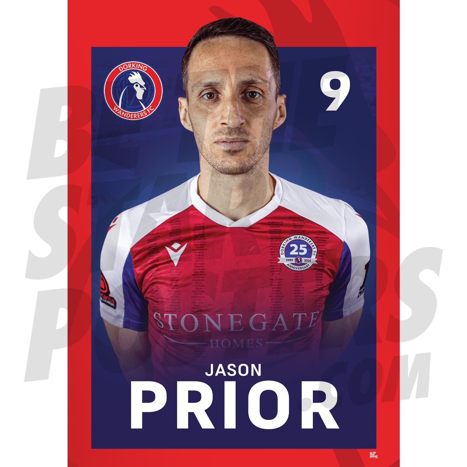 Dorking Wanderers FC Prior 24/25 Headshot Poster