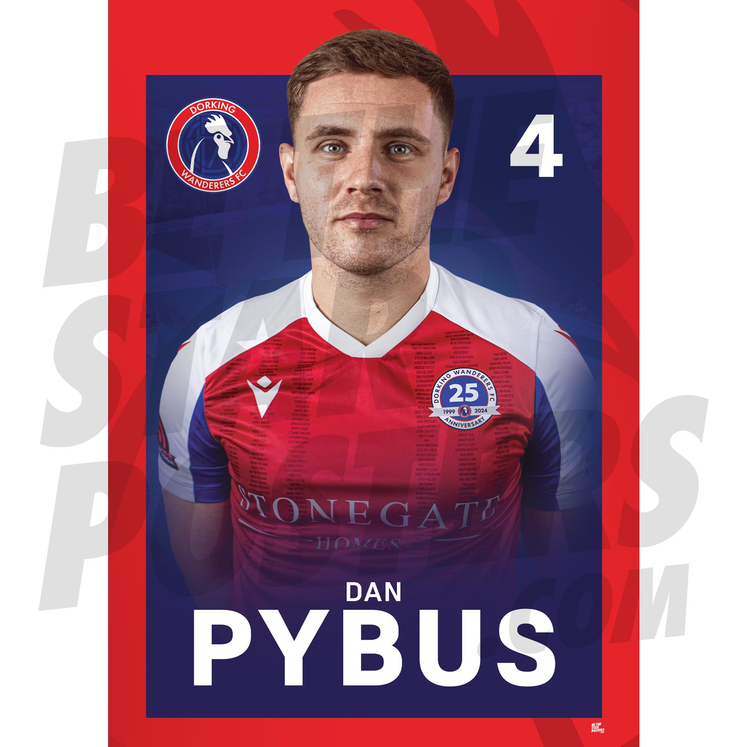 Dorking Wanderers FC Pybus 24/25 Headshot Poster