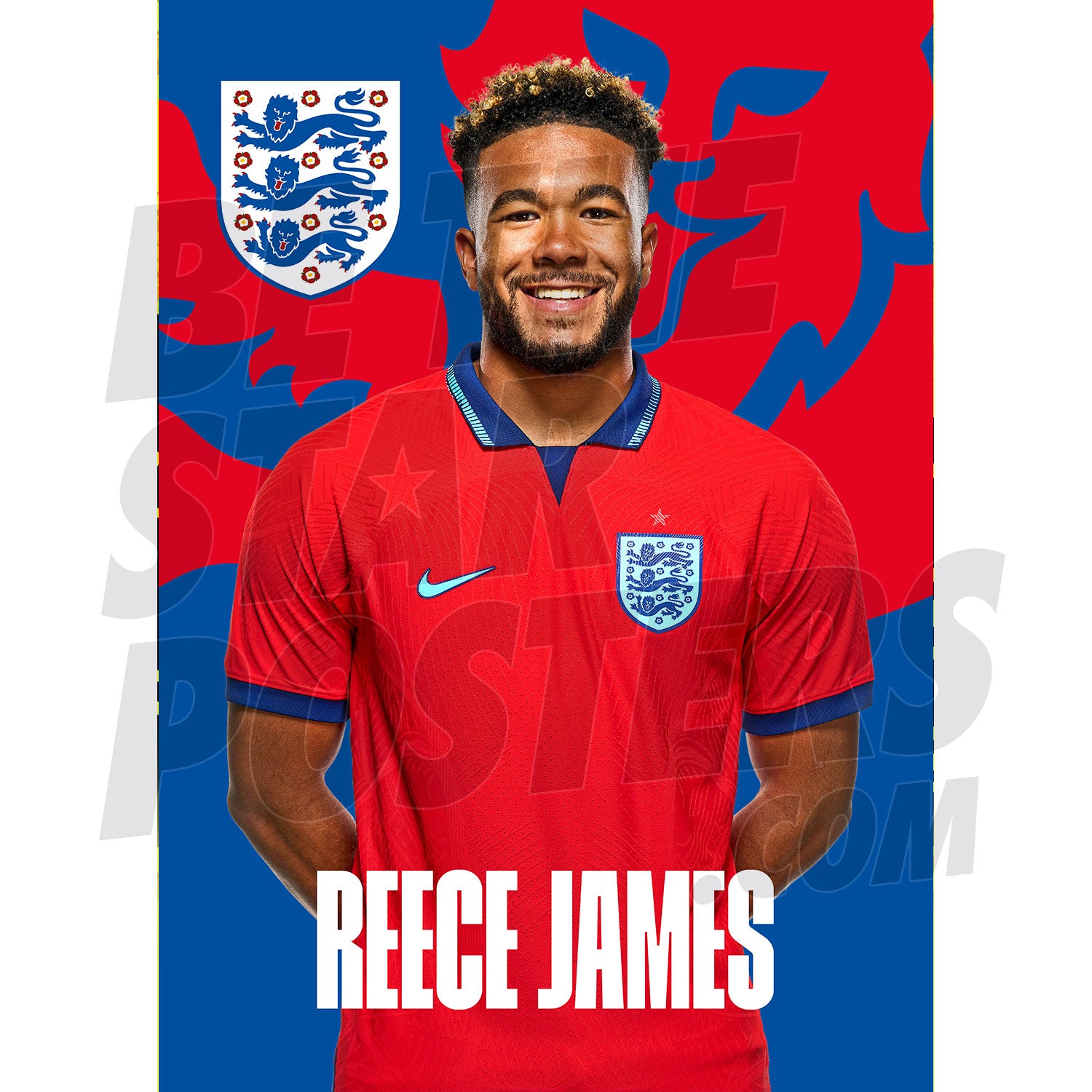 England James 22/23 Away Headshot Poster