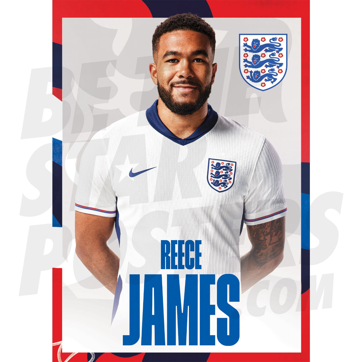 England James 24/25 Home Headshot Poster