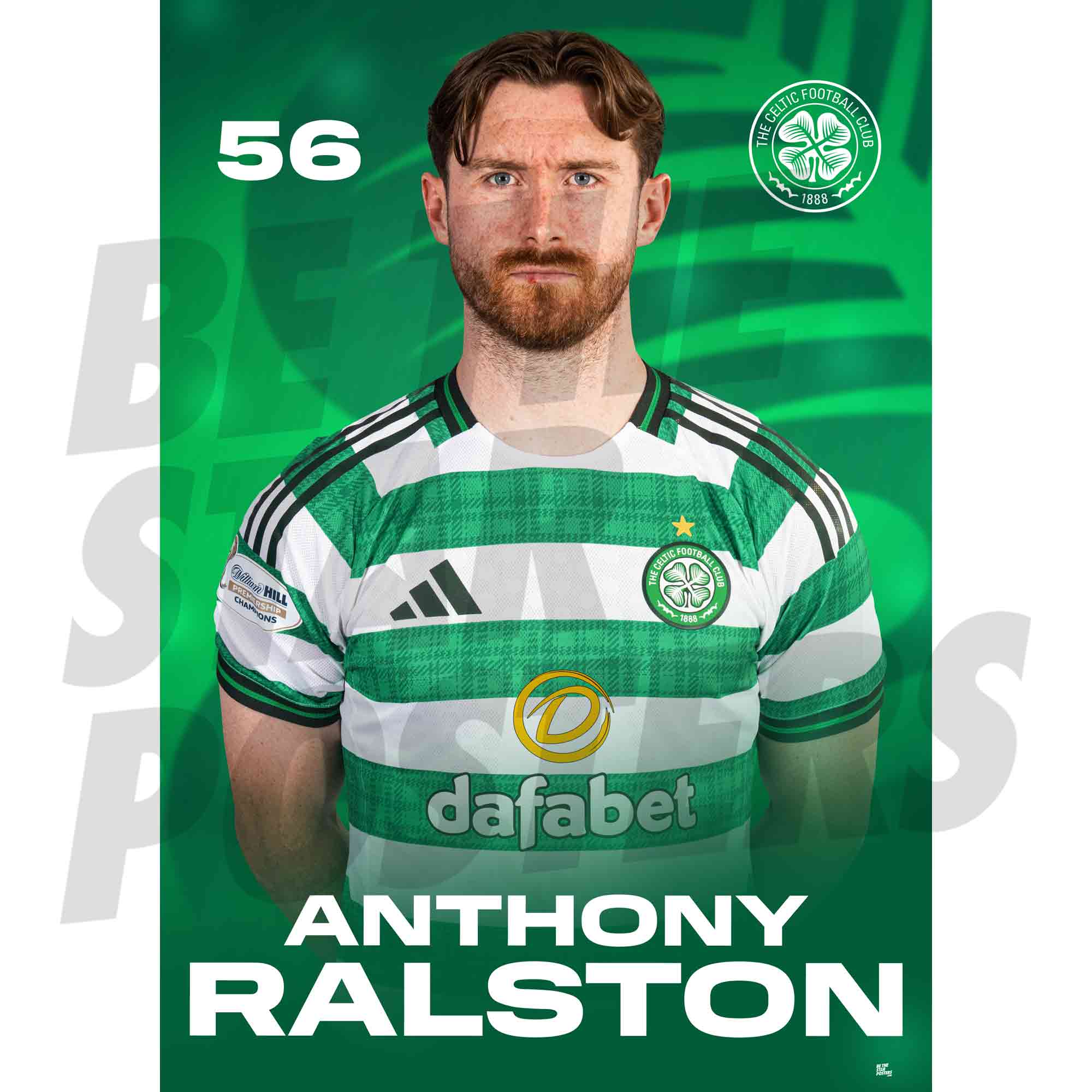 Celtic FC Anthony Ralston 25/26 Headshot Poster