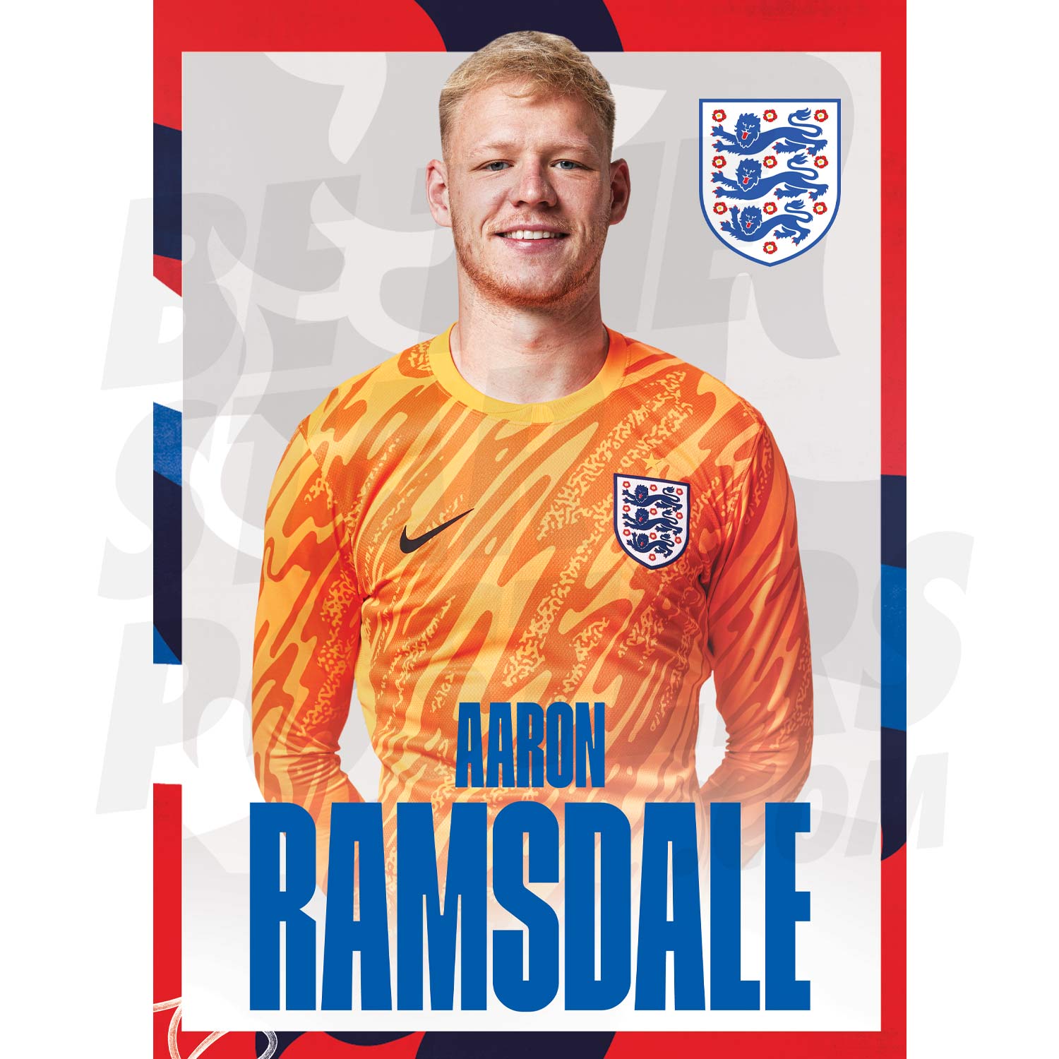 England Ramsdale 24/25 Home Headshot Poster