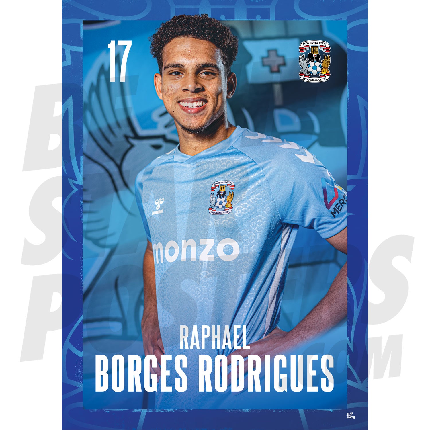 Coventry City FC Borges Rodrigues 24/25 Headshot Poster