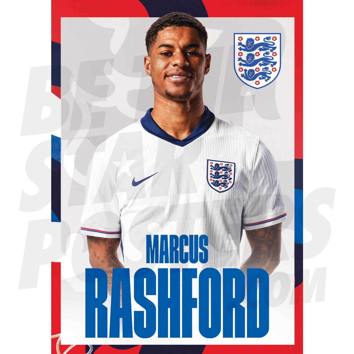 England Rashford 24/25 Home Headshot Poster