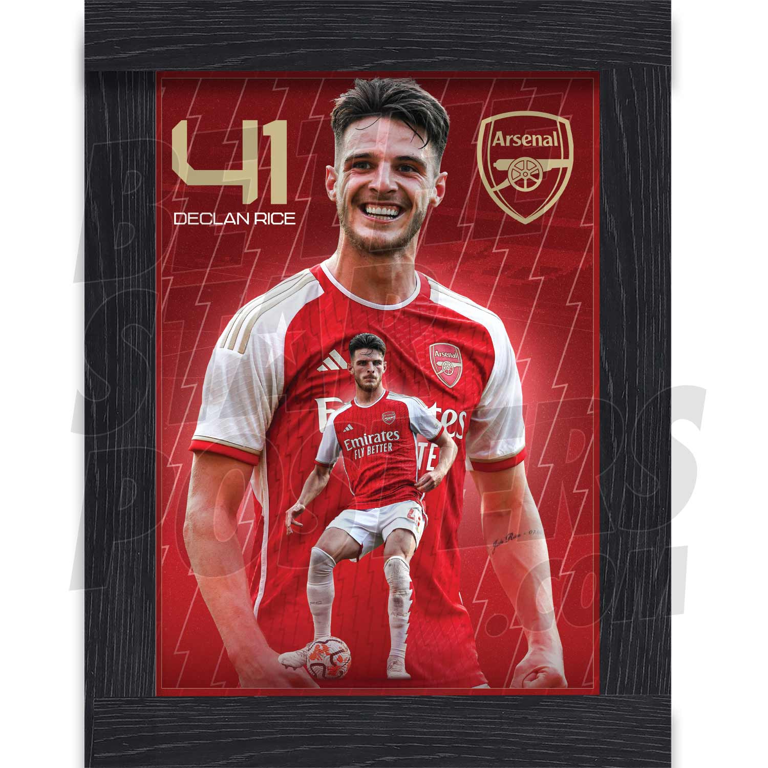 Arsenal FC Rice 23/24 Action Poster