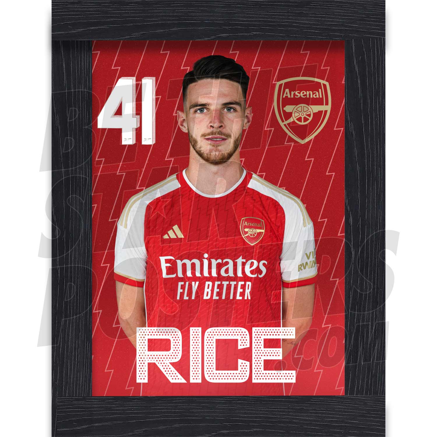 Arsenal FC Rice 23/24 Headshot Poster