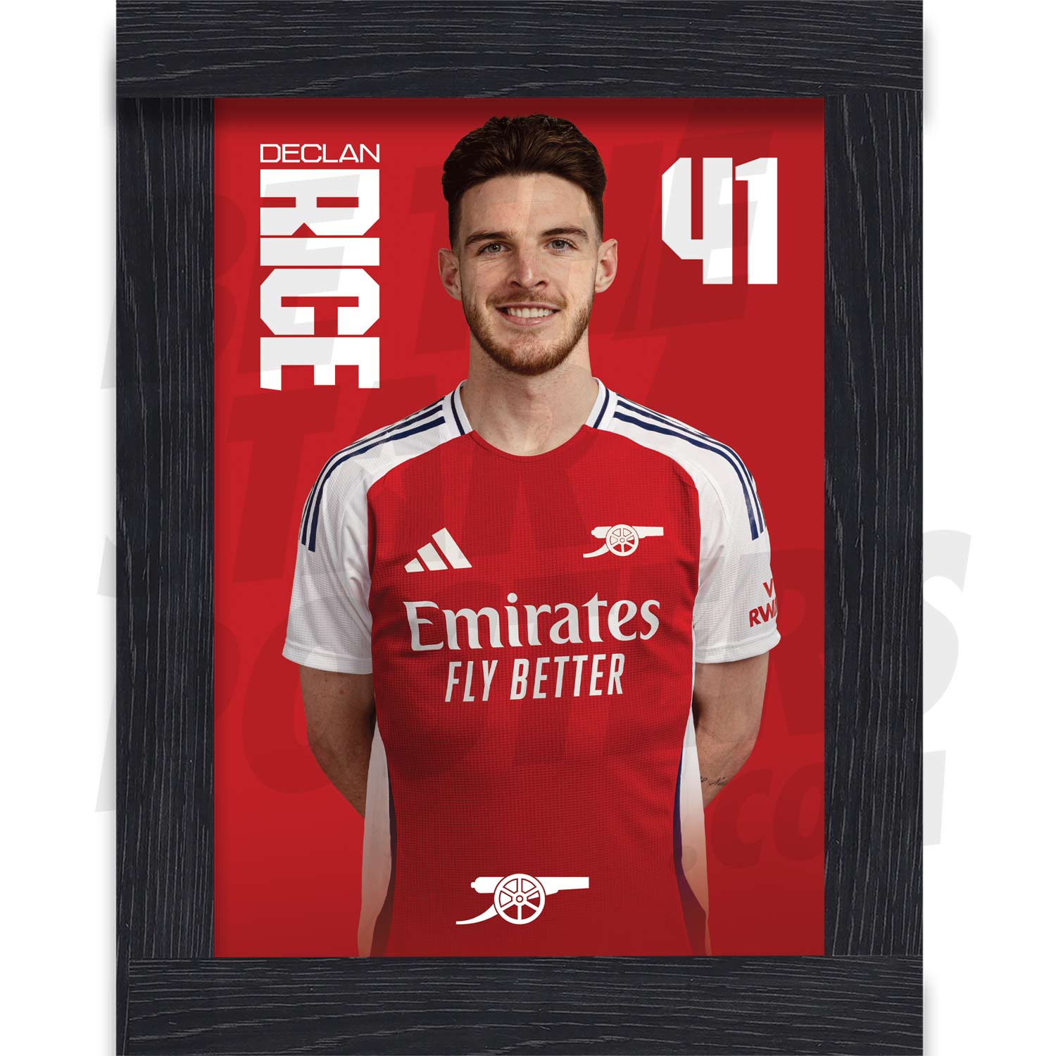 Arsenal FC Rice 24/25 Headshot Poster