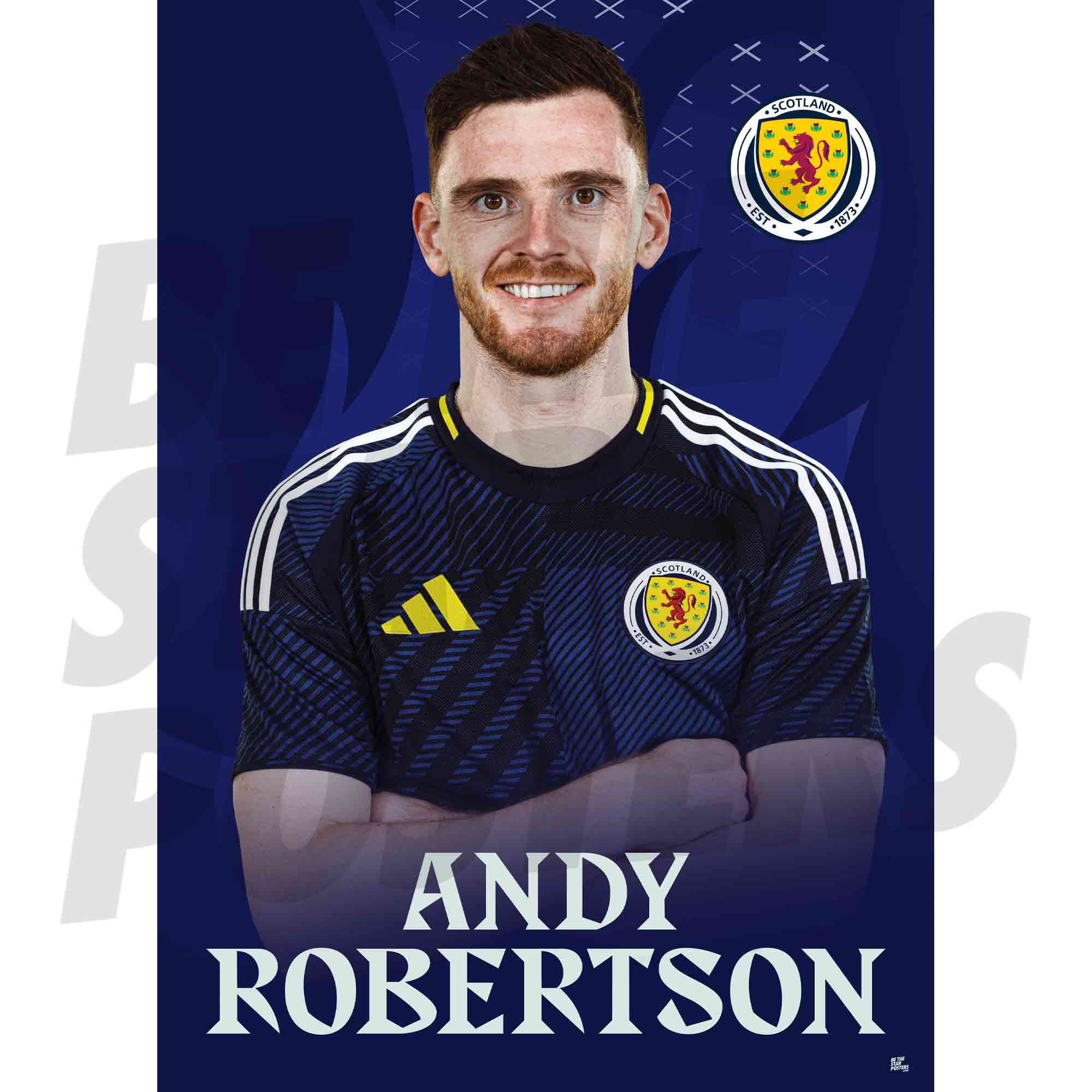 Scotland Andy Robertson 25/26 Home Headshot Poster