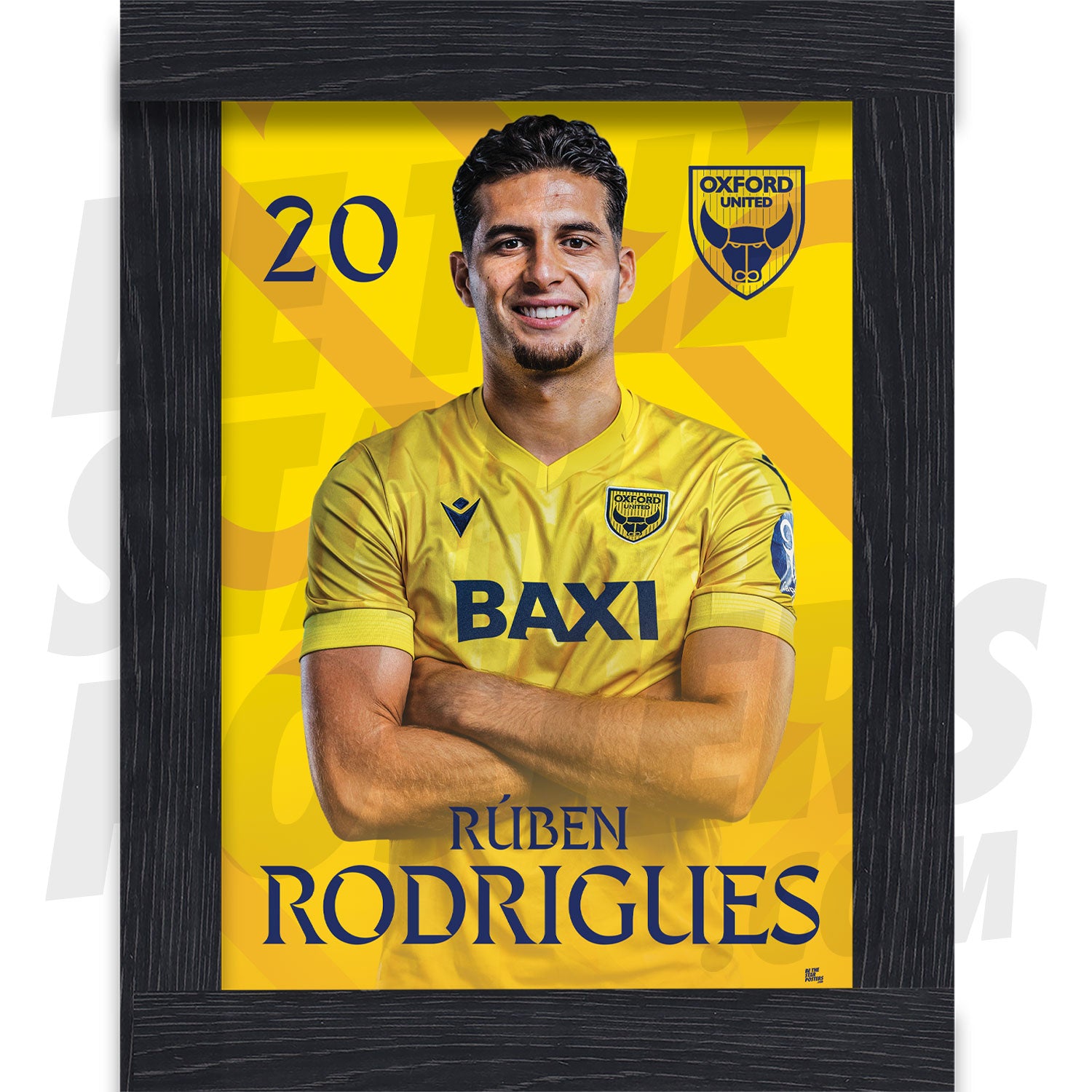 Oxford United FC Rodrigues 24/25 Headshot Poster