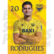 Oxford United FC Rodrigues 24/25 Headshot Poster