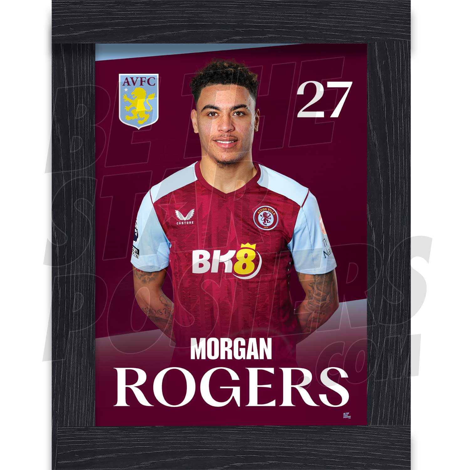 Aston Villa FC Rogers 23/24 Headshot Poster