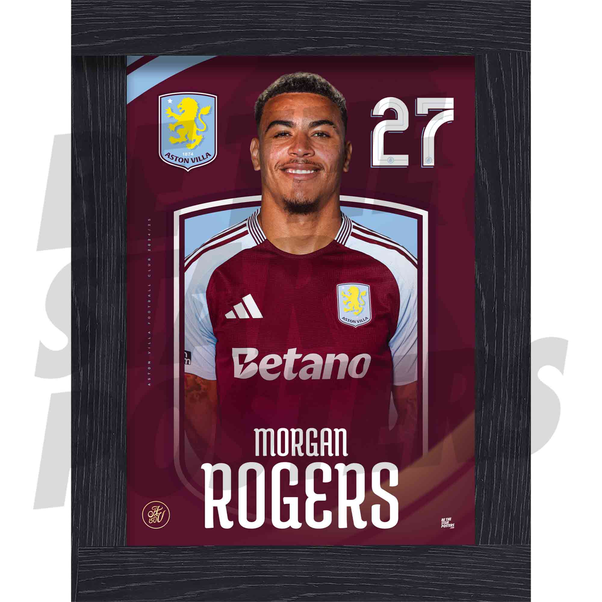 Aston Villa FC Rogers 24/25 Headshot Poster