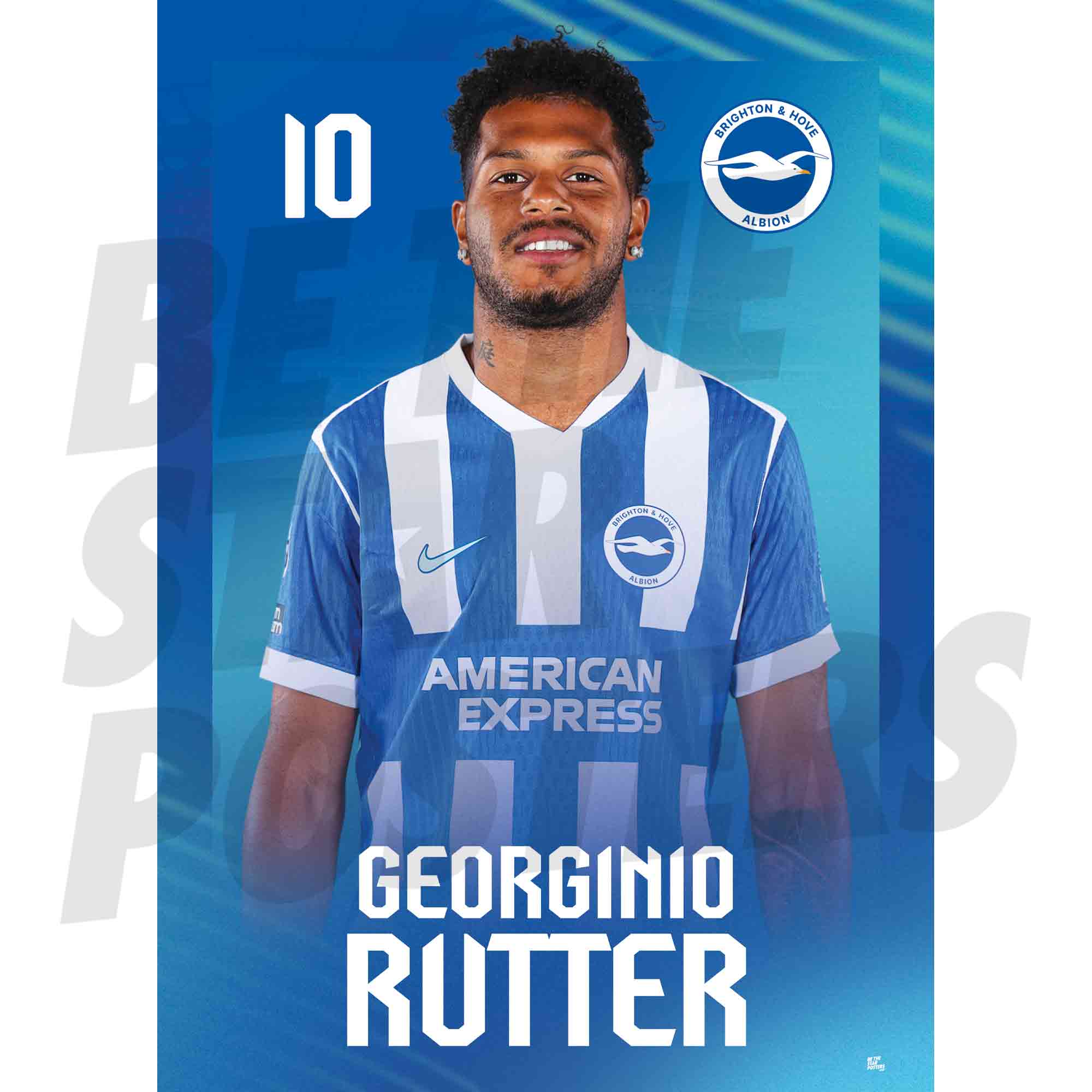 Brighton & Hove Albion FC Georginio Rutter 25/26 Headshot Poster