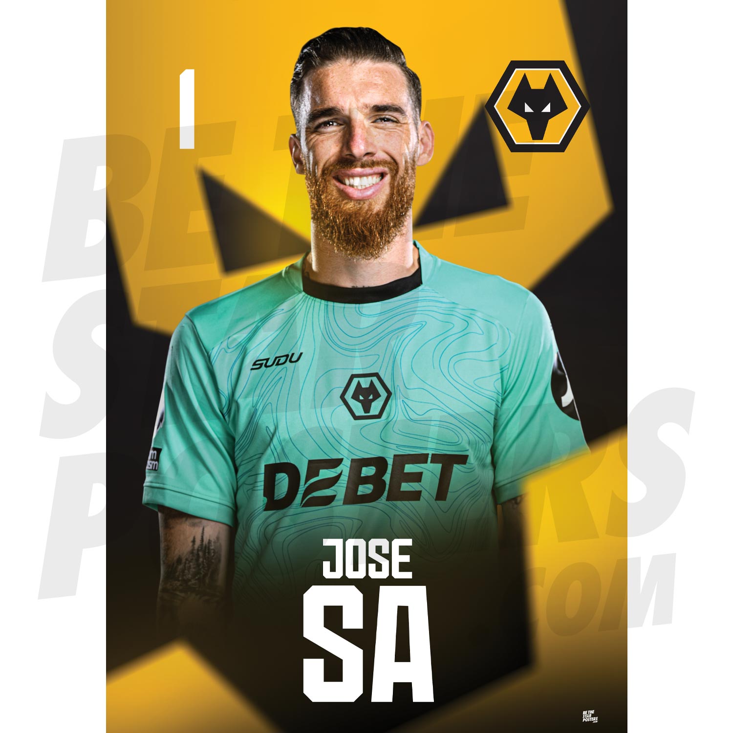 Wolverhampton Wanderers FC Sa 24/25 Headshot Poster