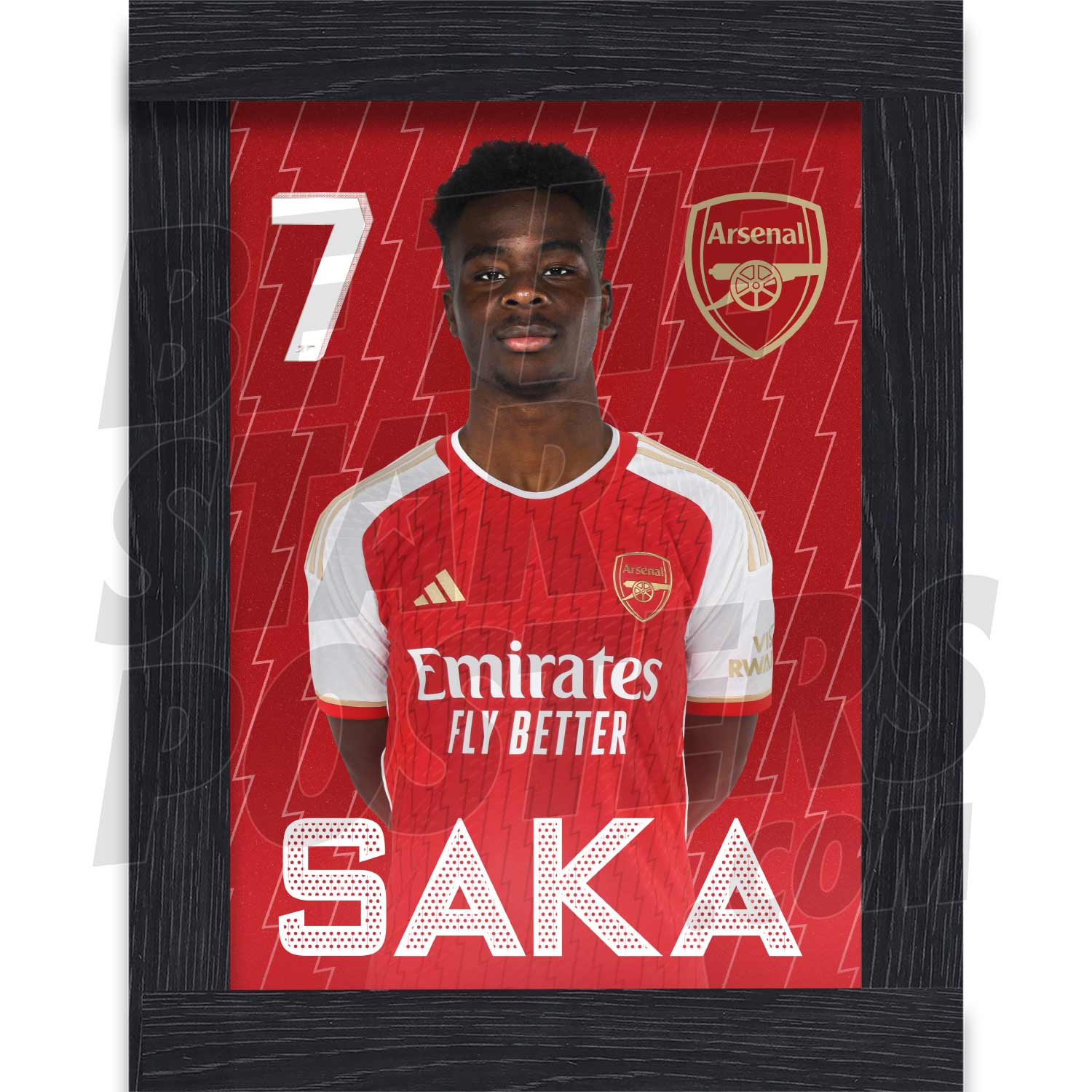 Arsenal FC Saka 23/24 Headshot Poster