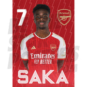 Arsenal FC Saka 23/24 Headshot Poster