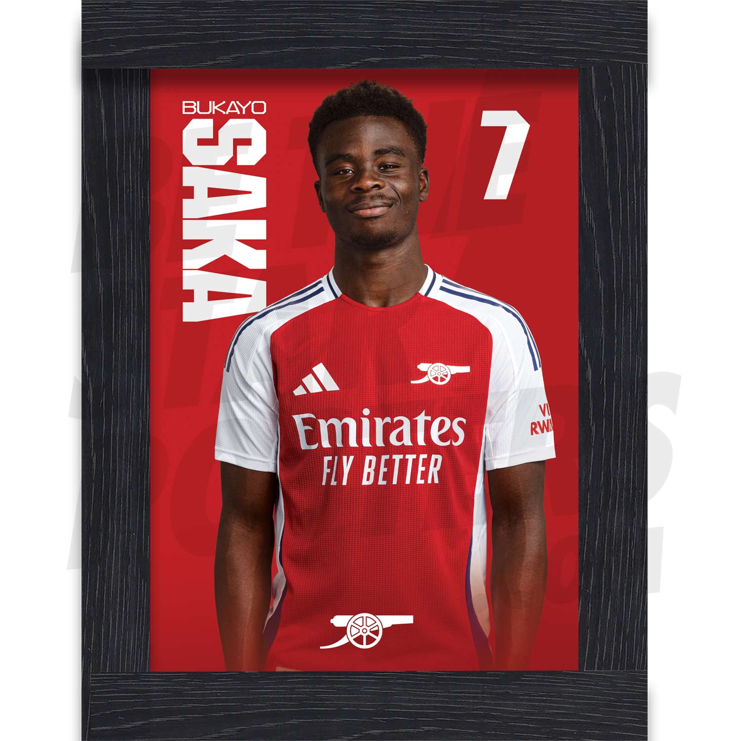 Arsenal FC Saka 24/25 Headshot Poster