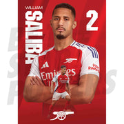 Arsenal FC Saliba 24/25 Action Poster