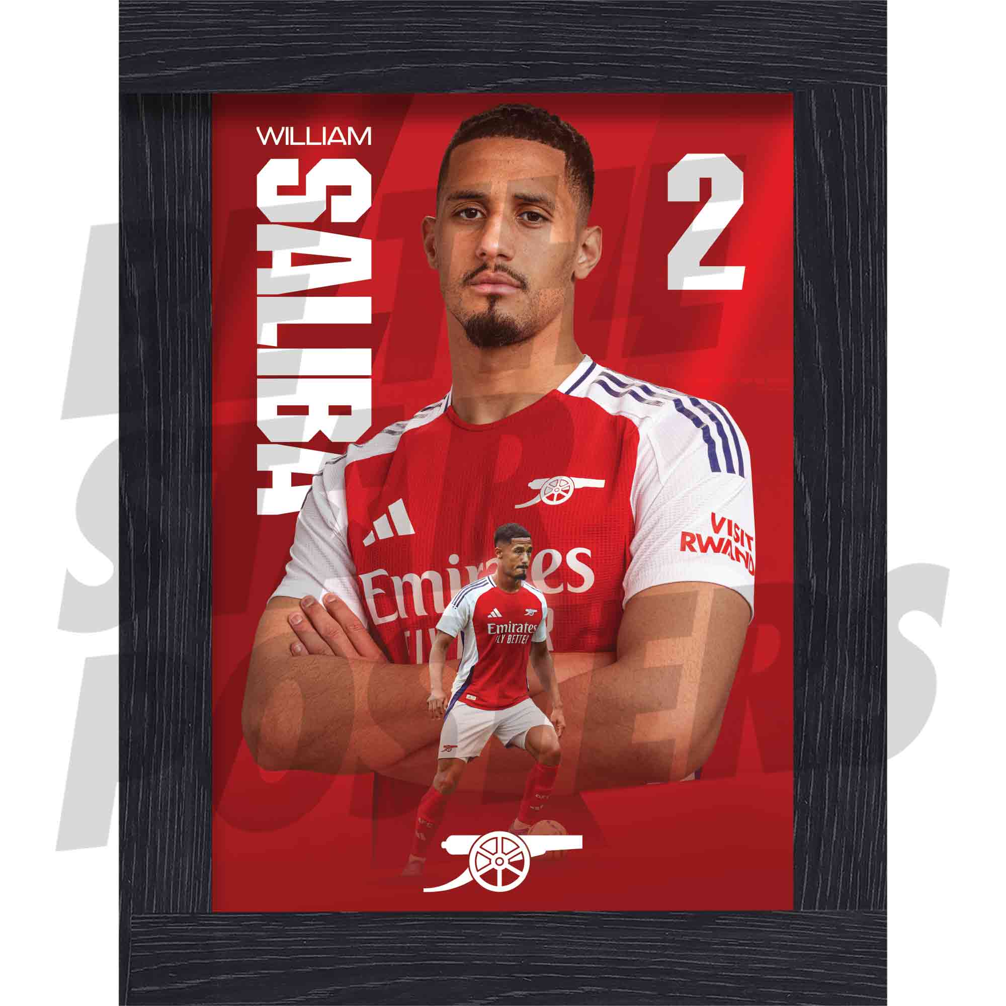 Arsenal FC Saliba 24/25 Action Poster