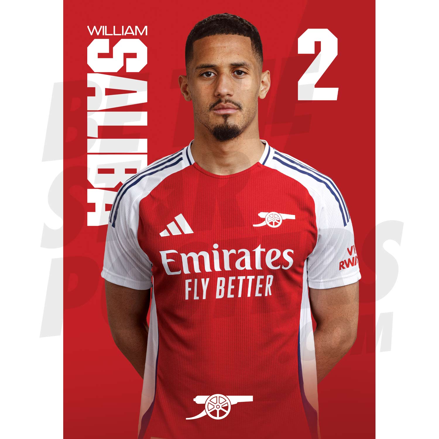 Arsenal FC Saliba 24/25 Headshot Poster