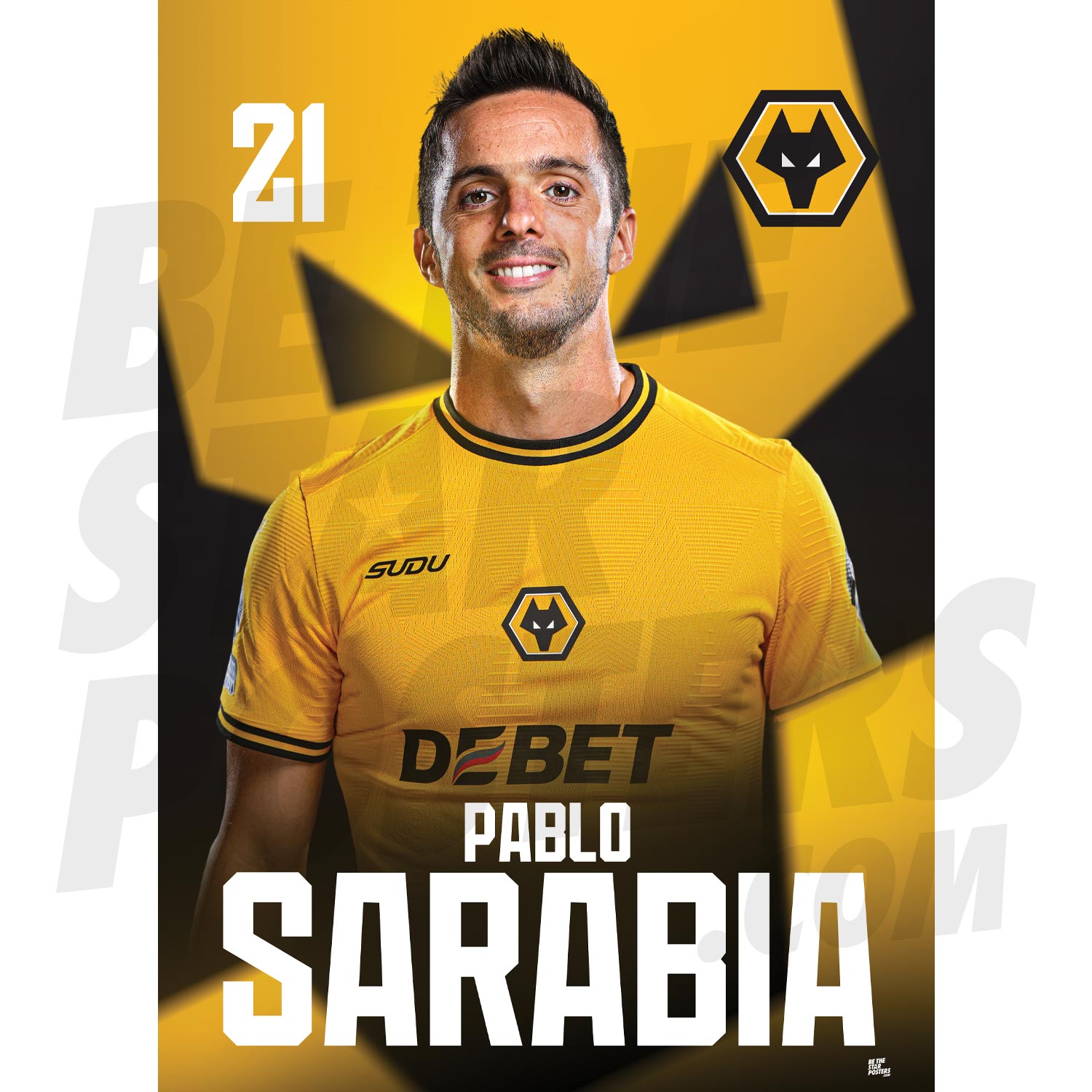 Wolverhampton Wanderers FC Sarabia 24/25 Headshot Poster