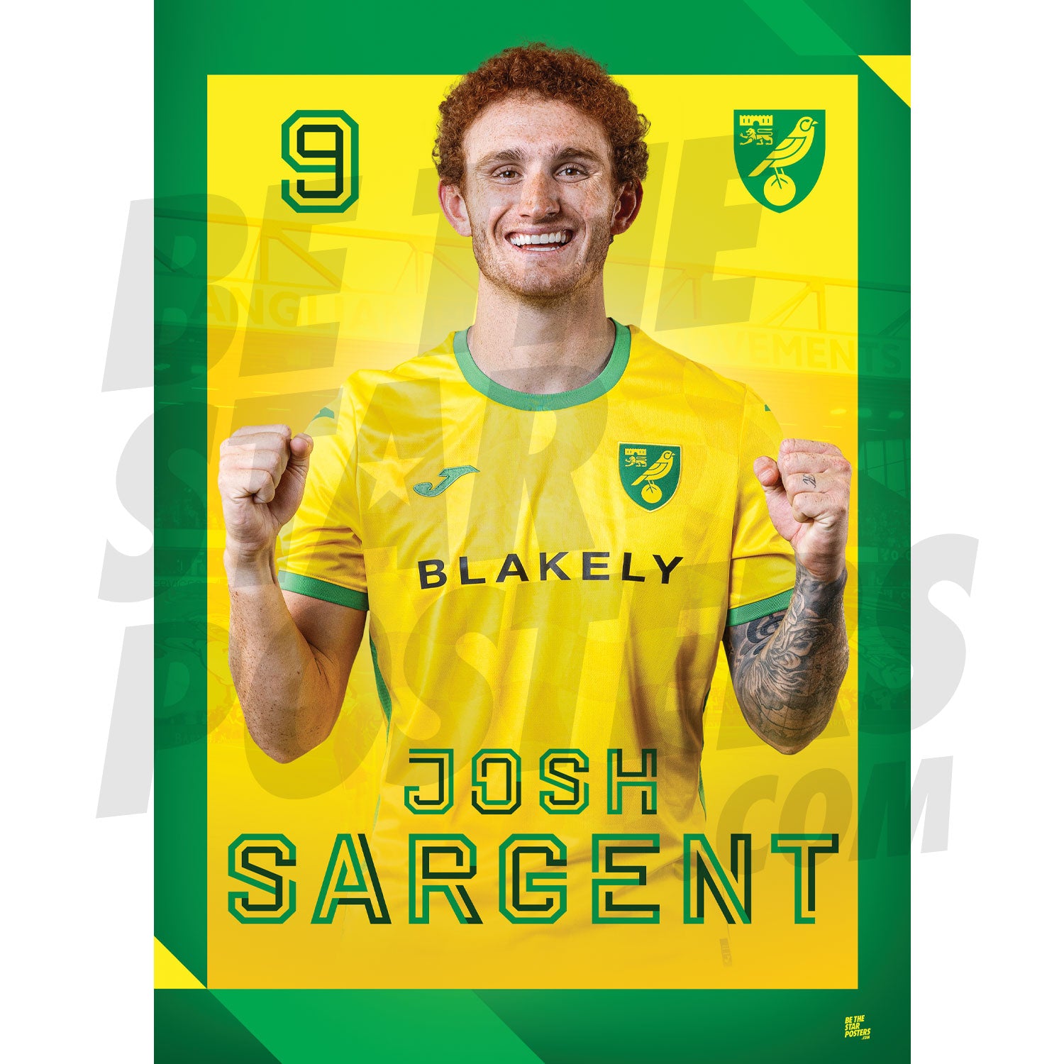 Norwich City FC Sargent 24/25 Headshot Poster