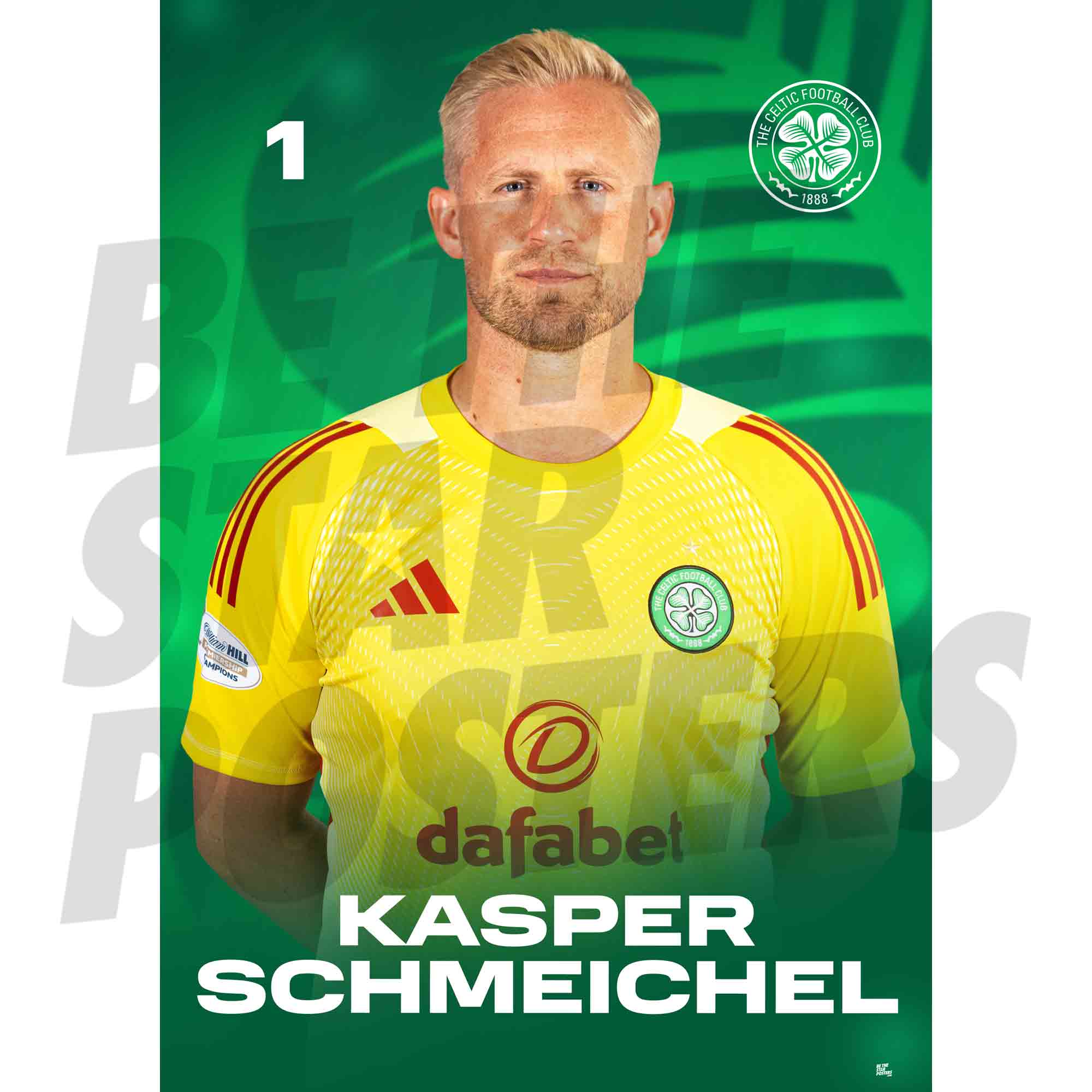 Celtic FC Kasper Schmeichel 25/26 Headshot Poster