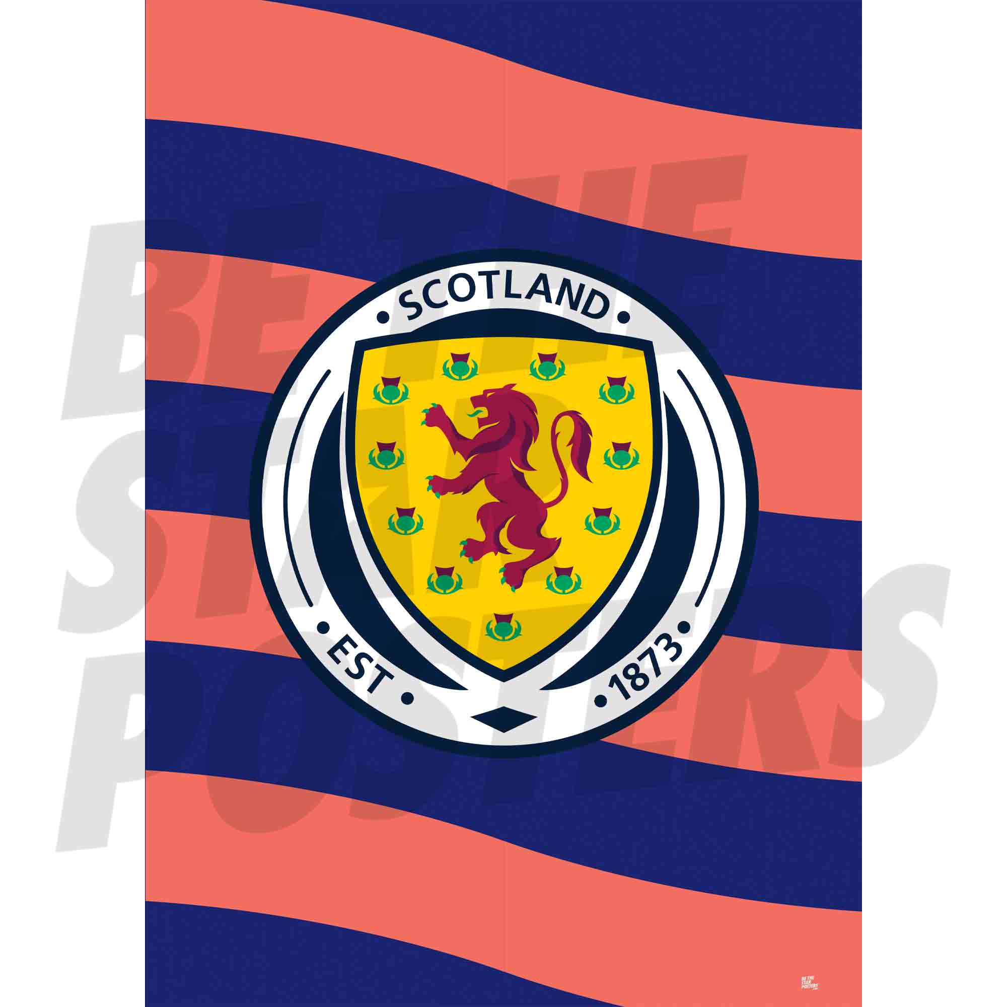 Scotland Football Heritage Stripe Crest Poster