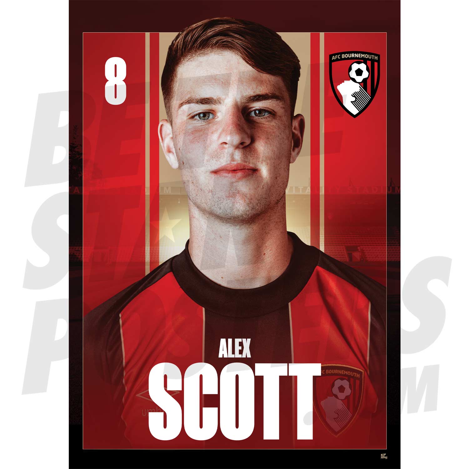 AFC Bournemouth Scott 24/25 Headshot Poster