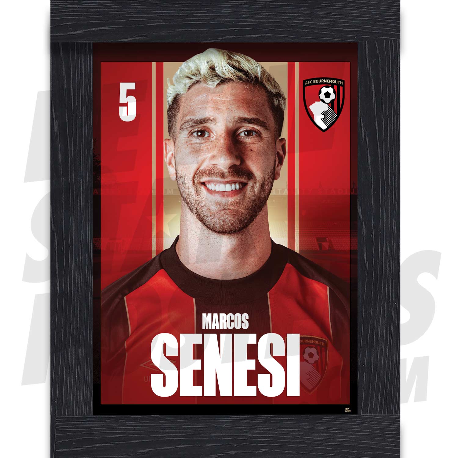 AFC Bournemouth Senesi 24/25 Headshot Poster