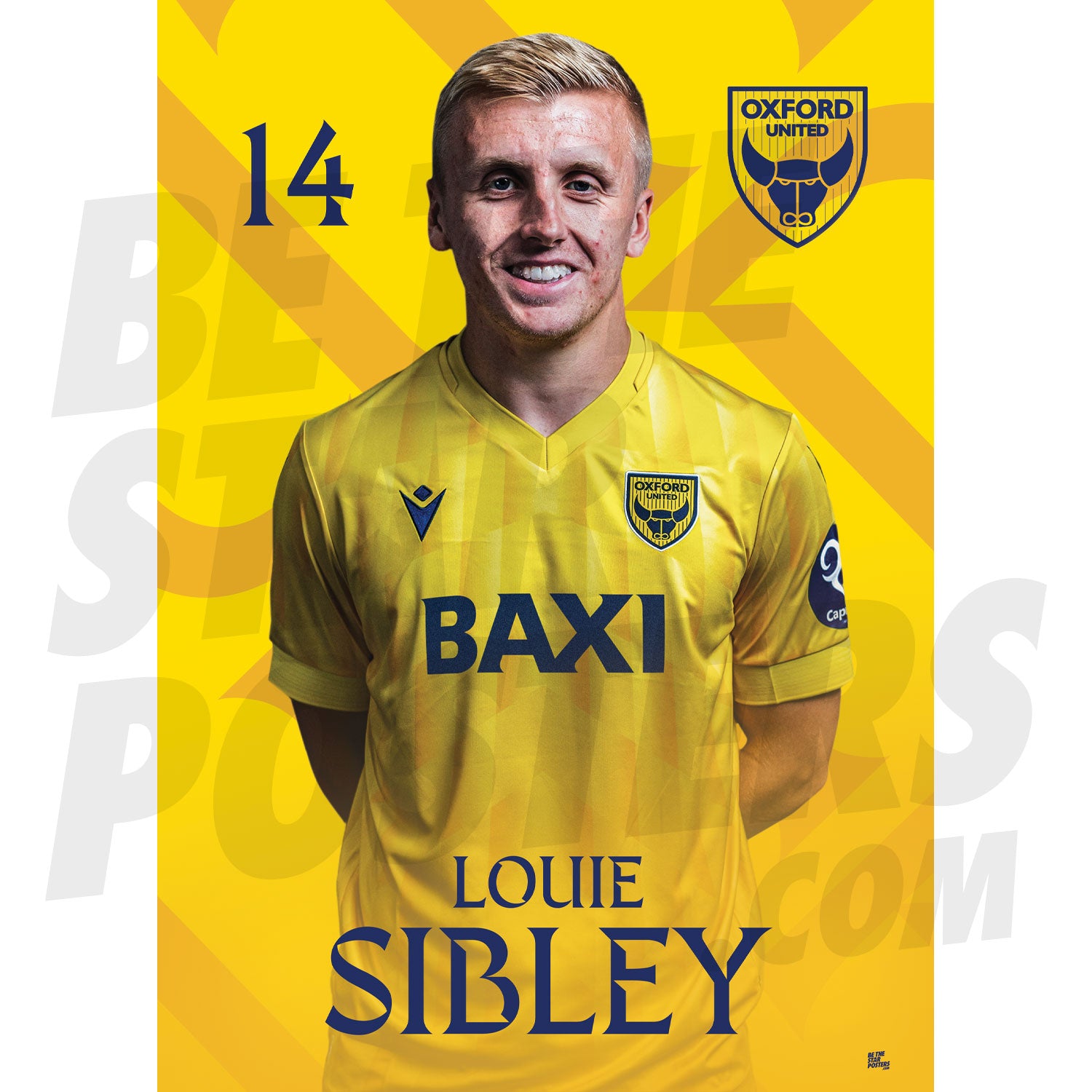 Oxford United FC Sibley 24/25 Headshot Poster