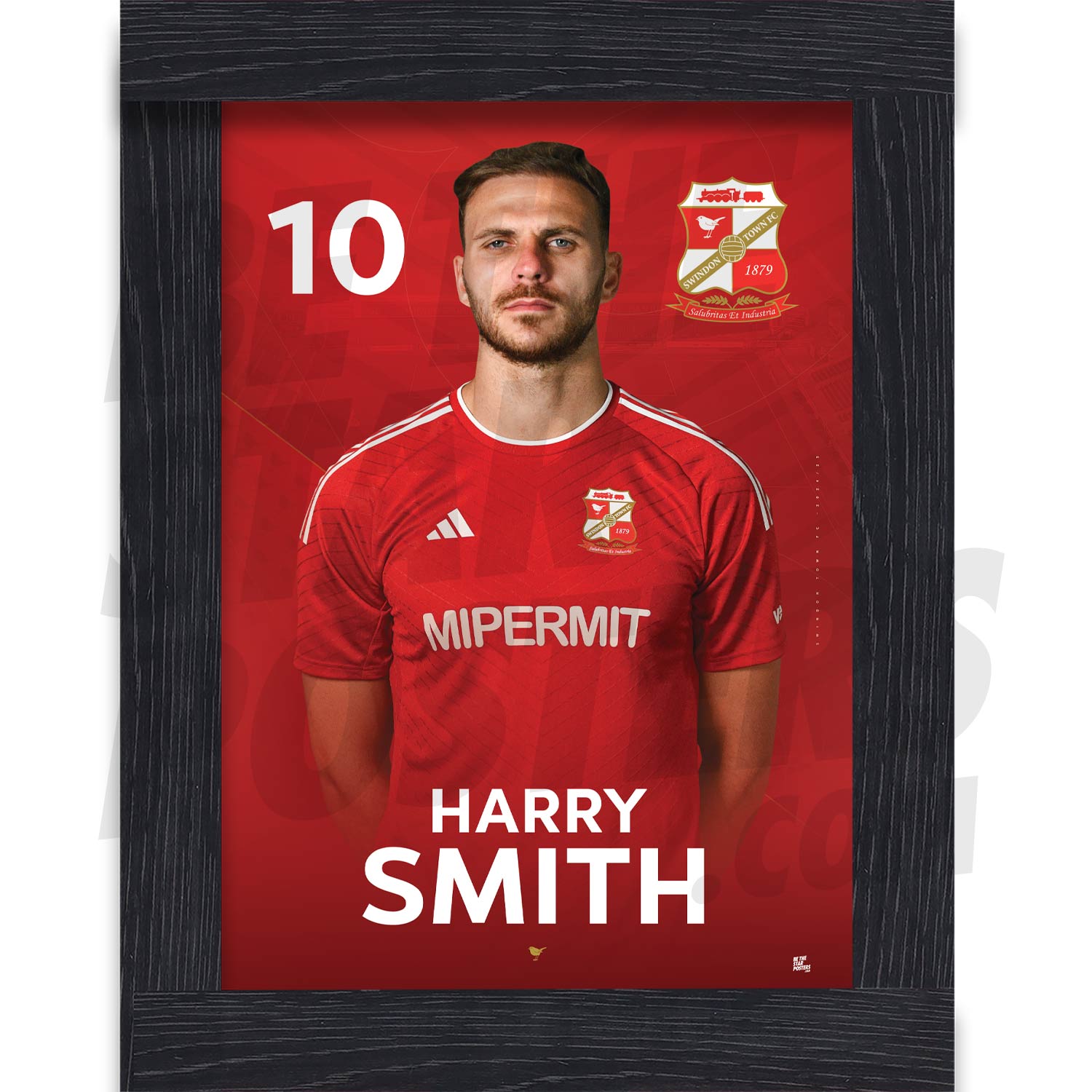 Swindon Town FC Smith 24/25 Headshot Poster