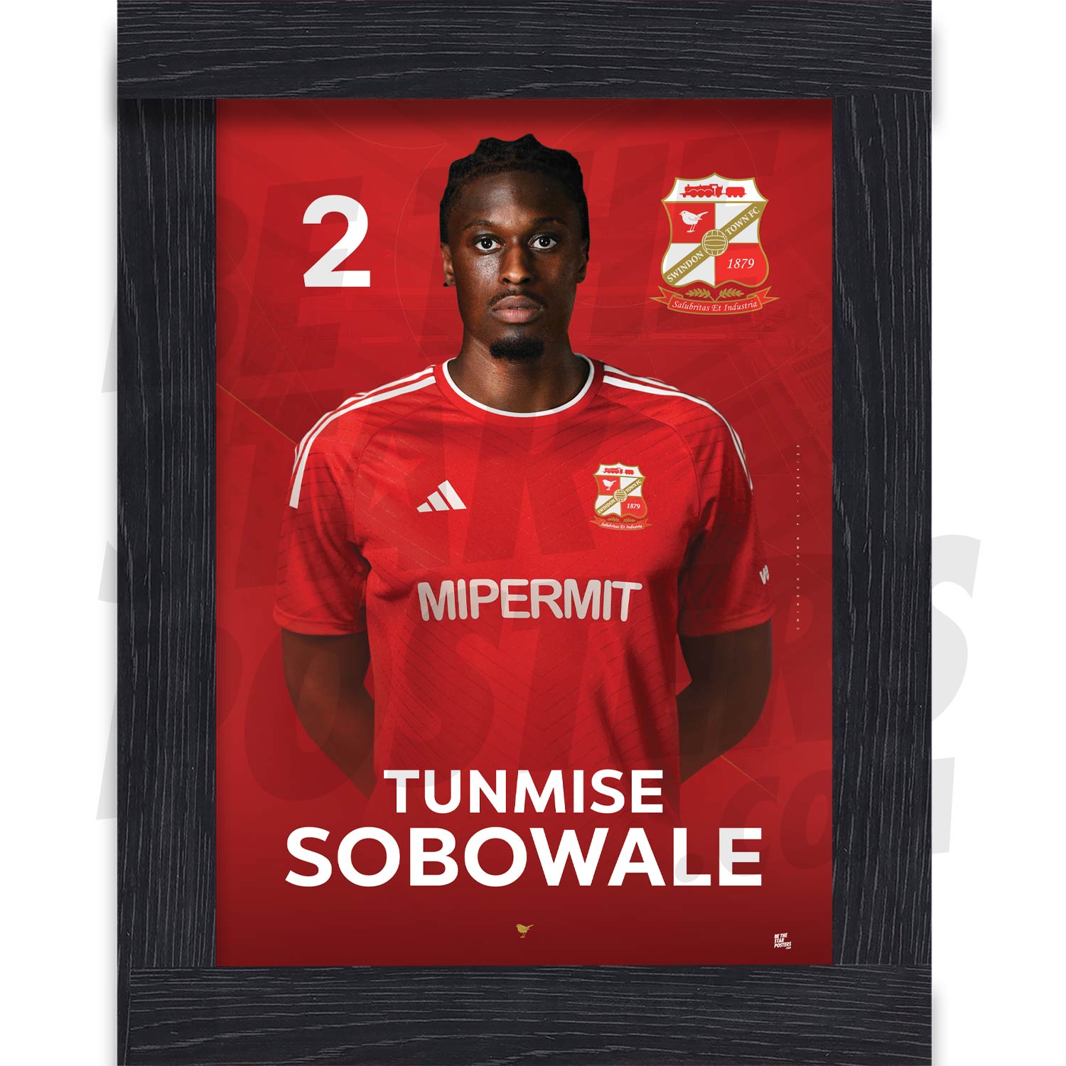 Swindon Town FC Sobowale 24/25 Headshot Poster