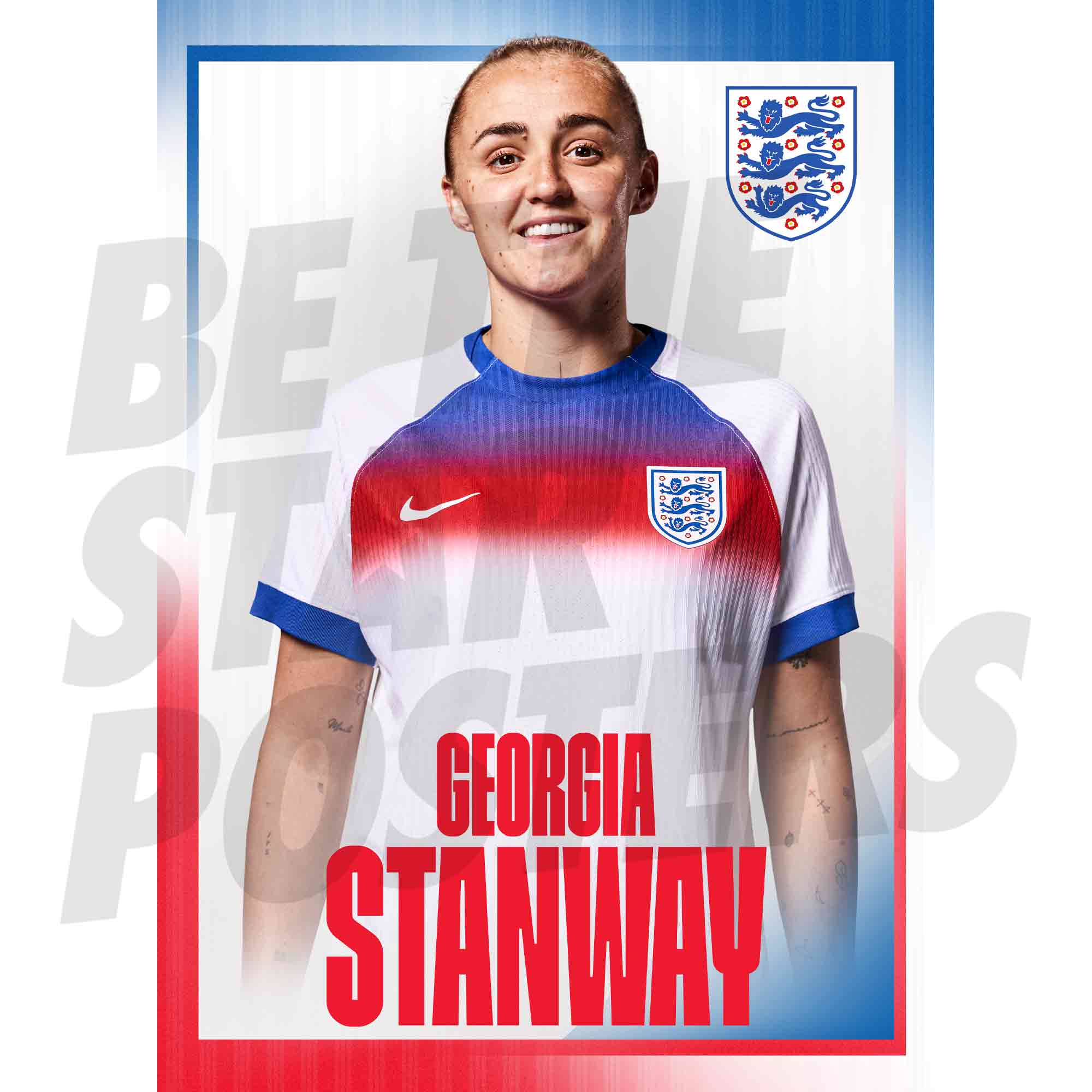 Lionesses Stanway 25/26 Home Headshot Poster