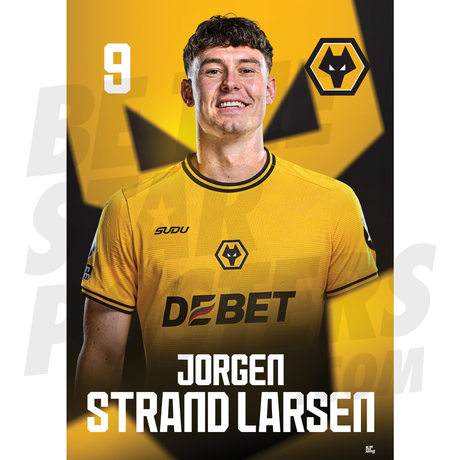 Wolverhampton Wanderers FC Strand Larsen 24/25 Headshot Poster