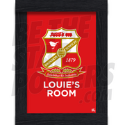 Swindon Town FC Personalised Crest Poster
