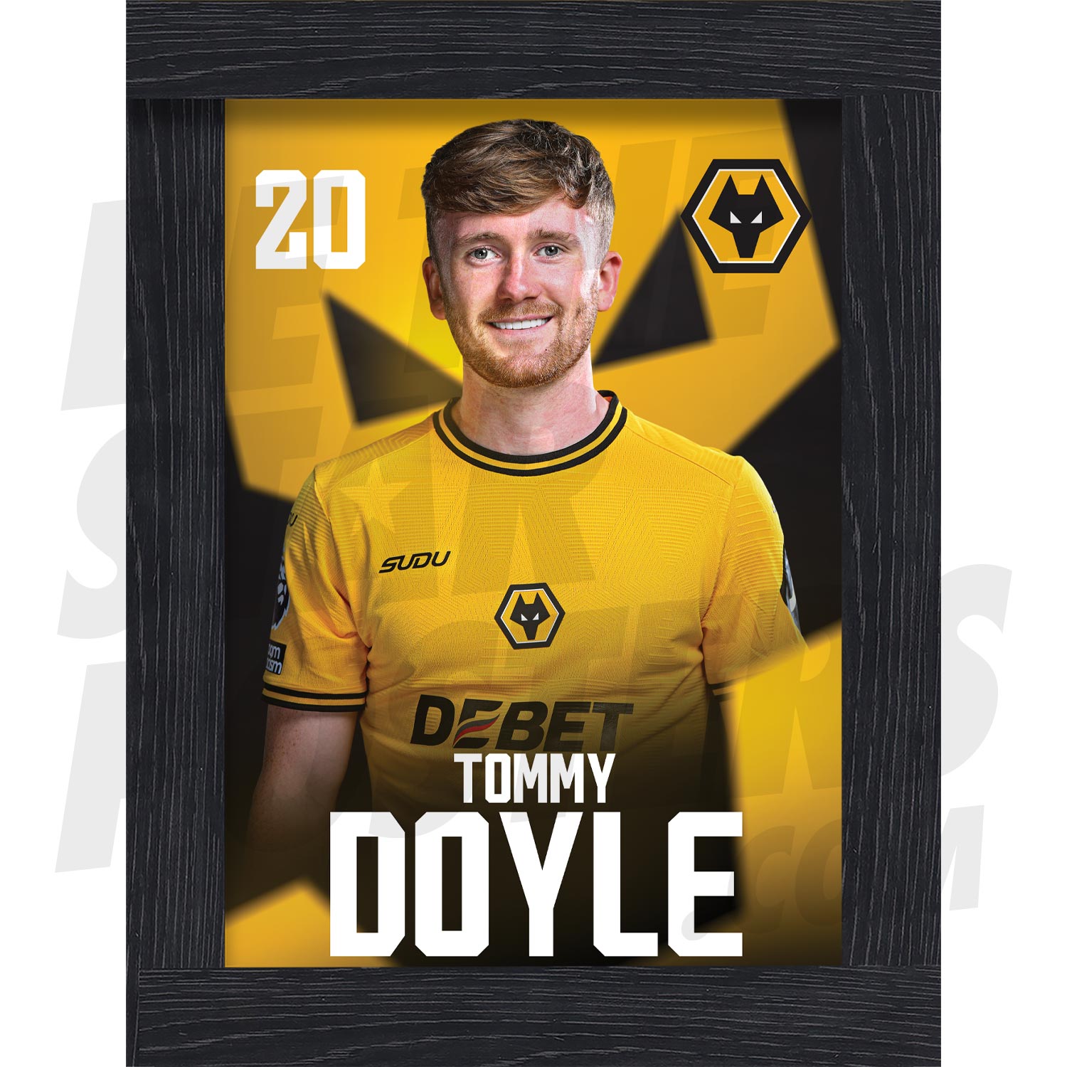 Wolverhampton Wanderers FC Doyle 24/25 Headshot Poster