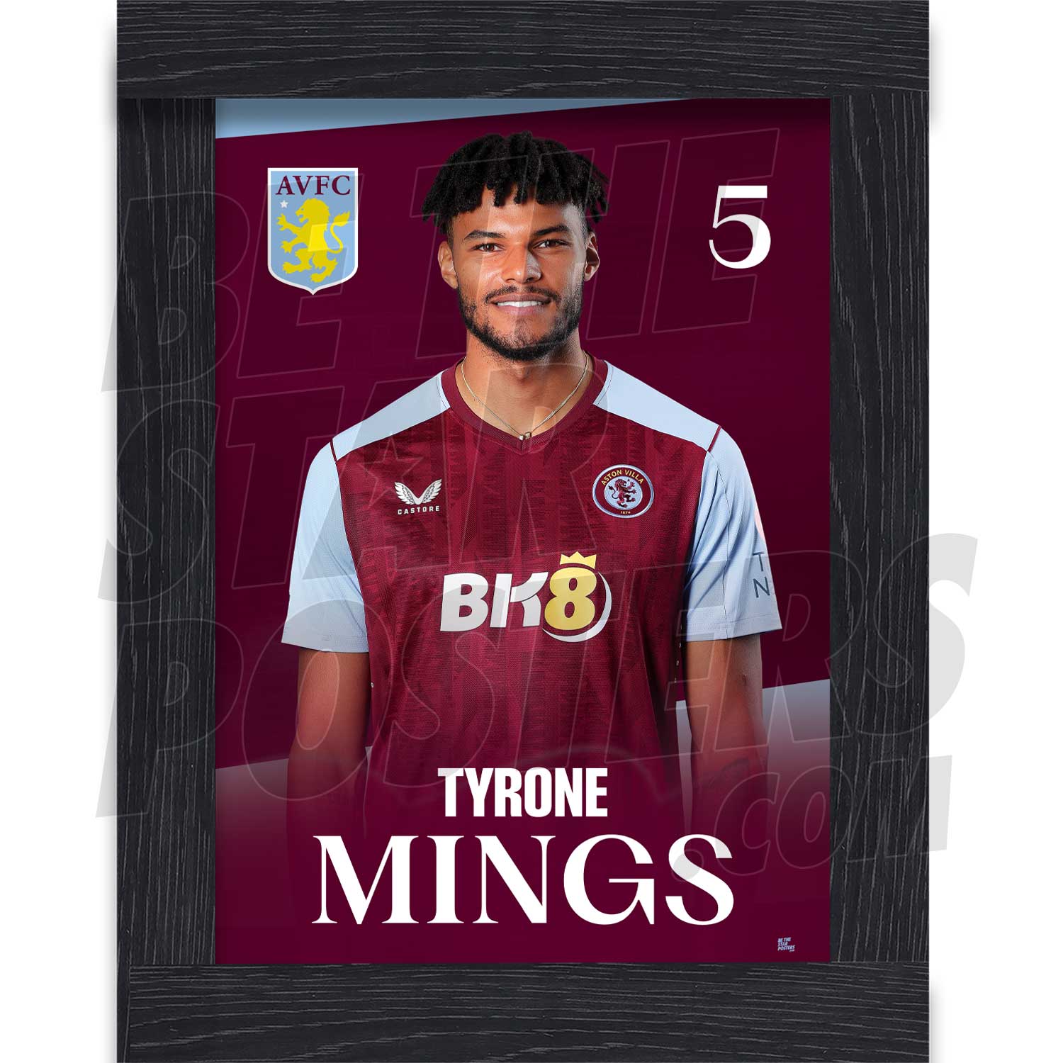 Aston Villa FC Mings 23/24 Headshot Poster