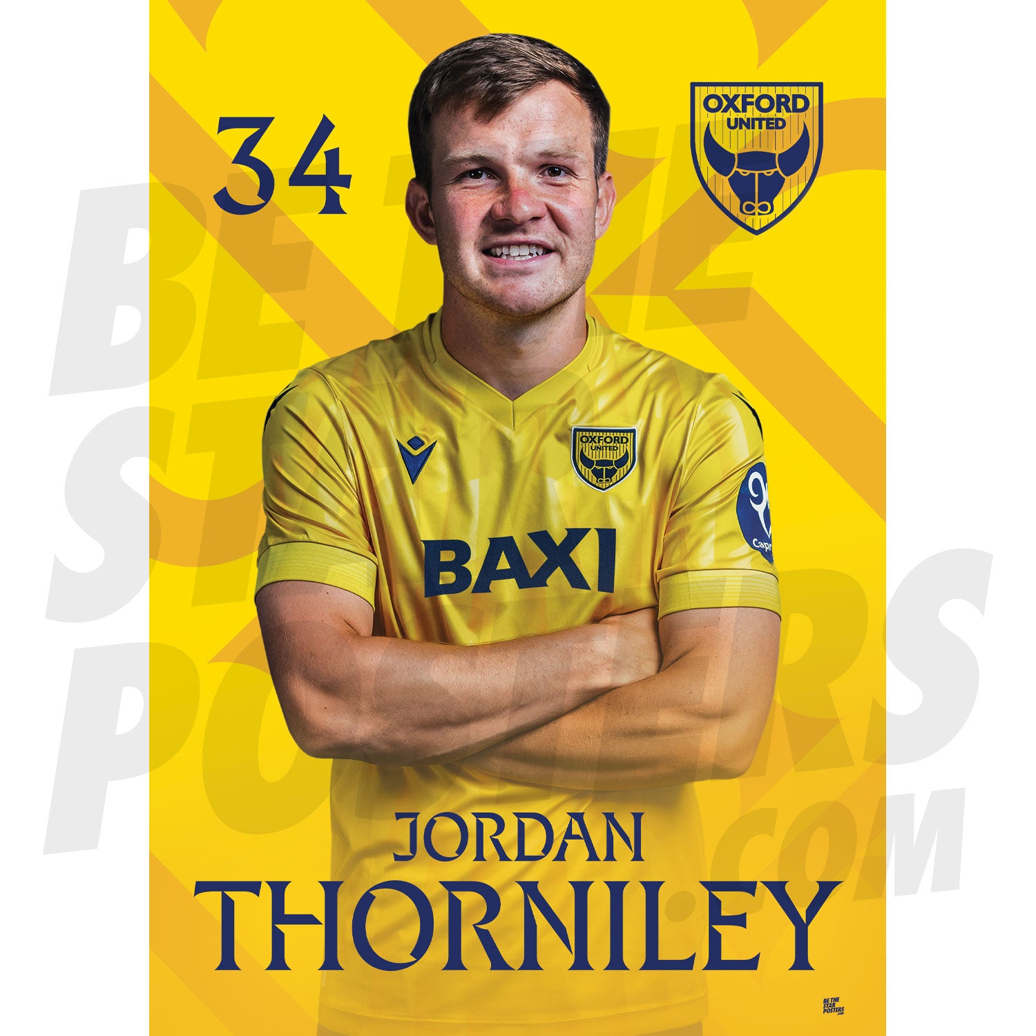 Oxford United FC Thorniley 24/25 Headshot Poster