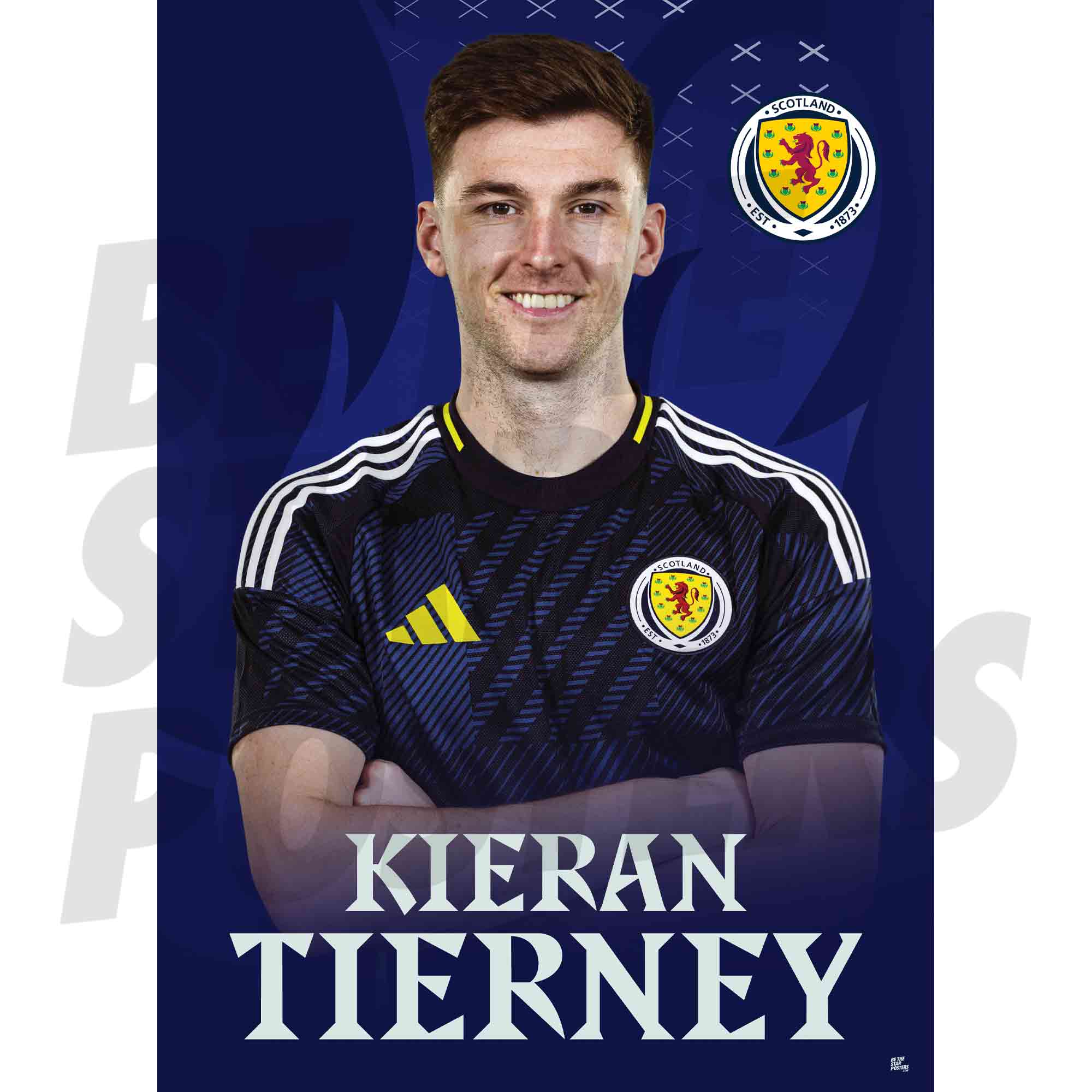 Scotland Kieran Tierney 25/26 Home Headshot Poster