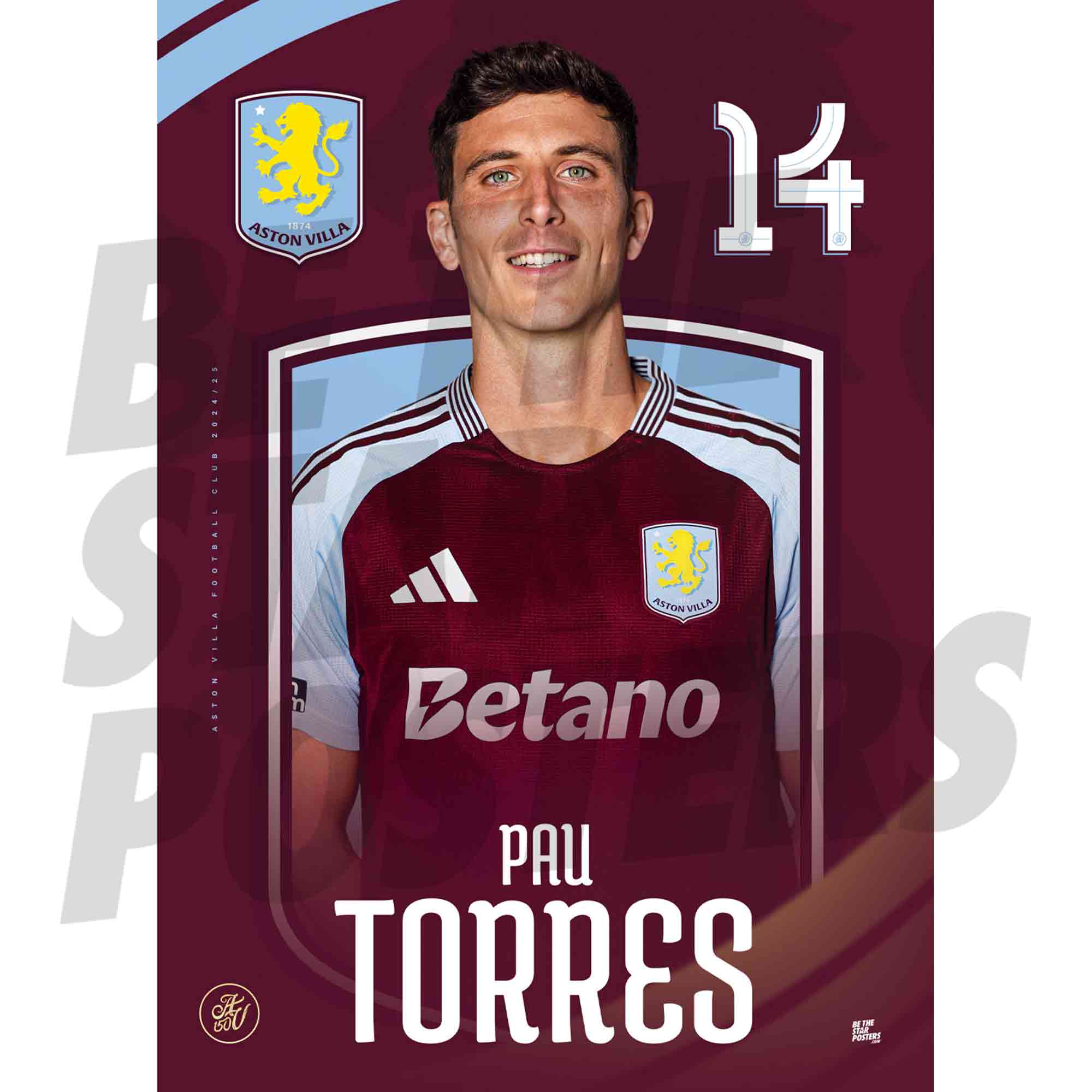 Aston Villa FC Torres 24/25 Headshot Poster